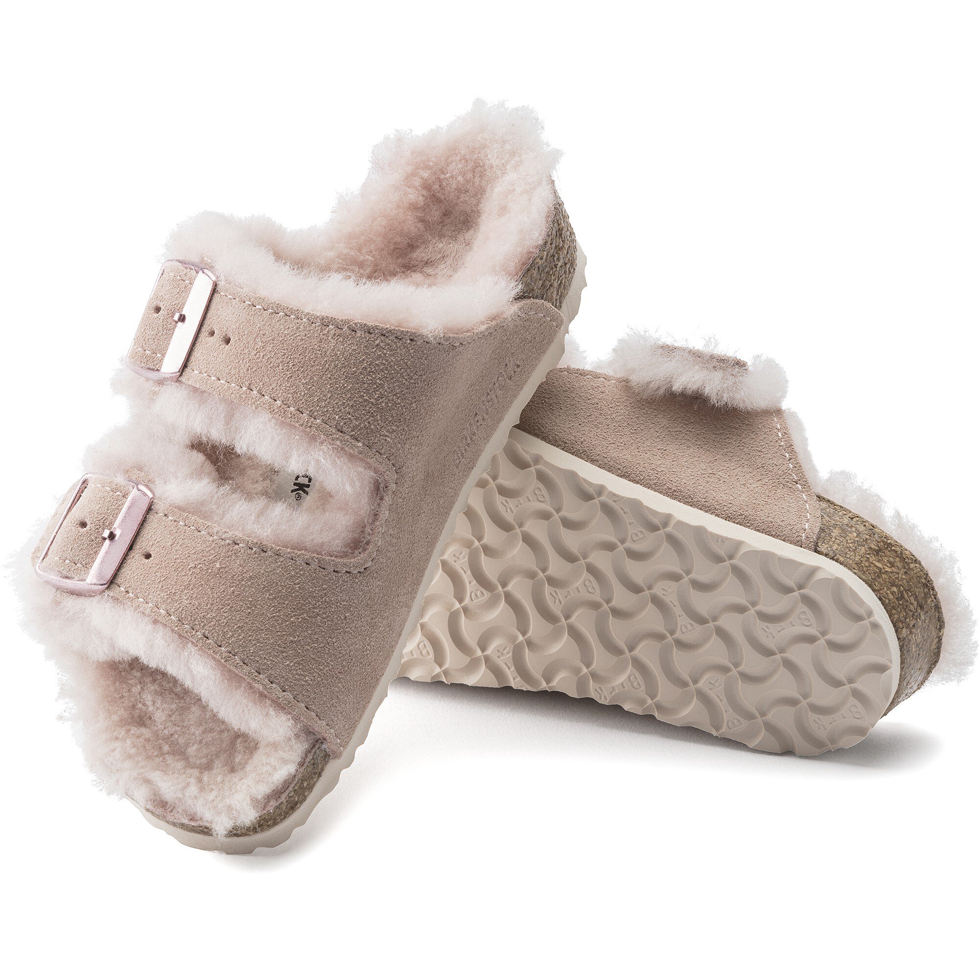 Arizona Shearling Suede Leather Light Rose