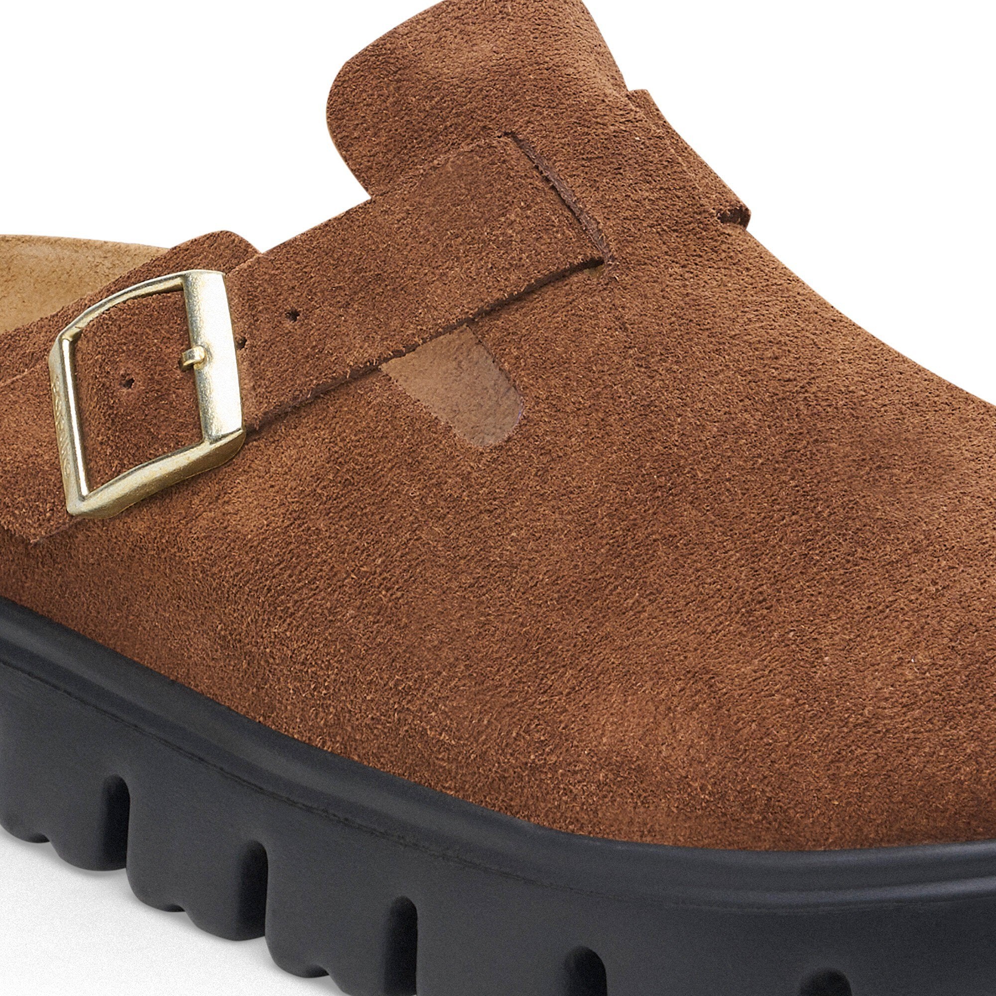 Boston Chunky Suede Leather Dark Tea/ Black | BIRKENSTOCK