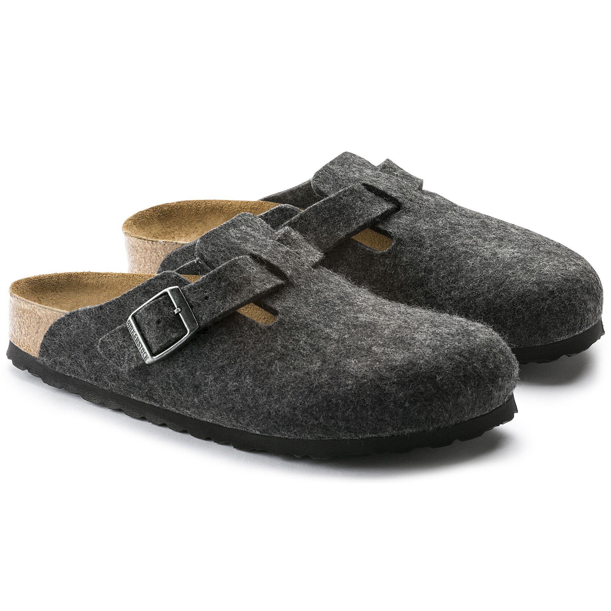 birkenstock boston wool felt grey