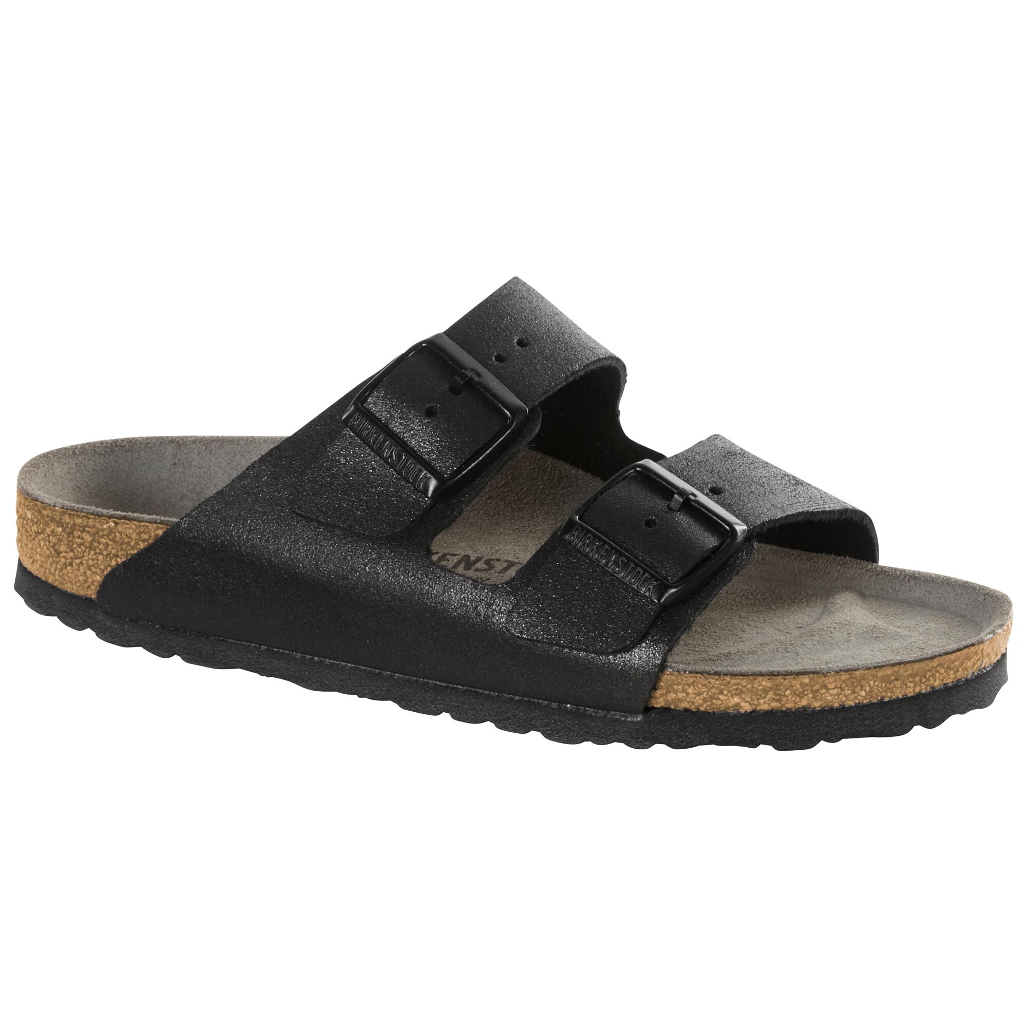 birkenstock arizona washed metallic antique black