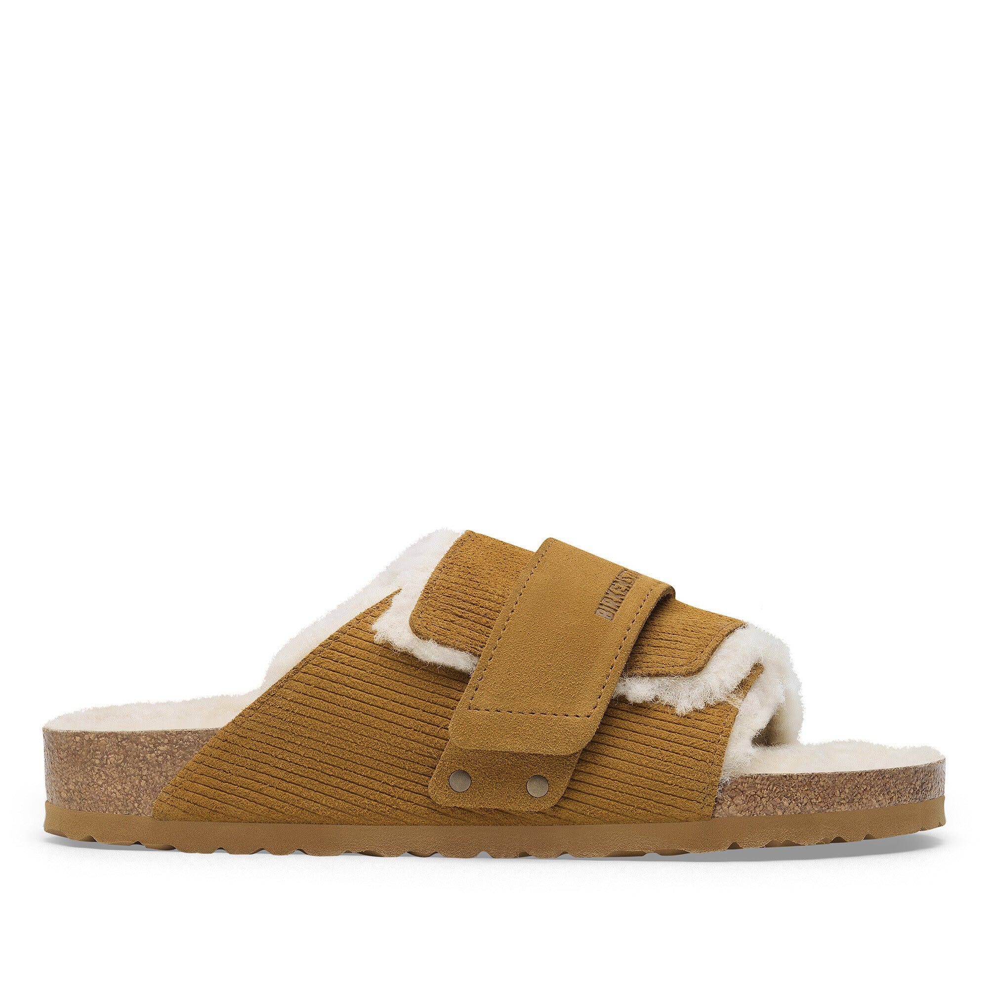 BIRKENSTOCK Kyoto Shearling ロンハーマン別注 Kyoto Shearling Suede Leather-Shearling Corduroy Cork Brown