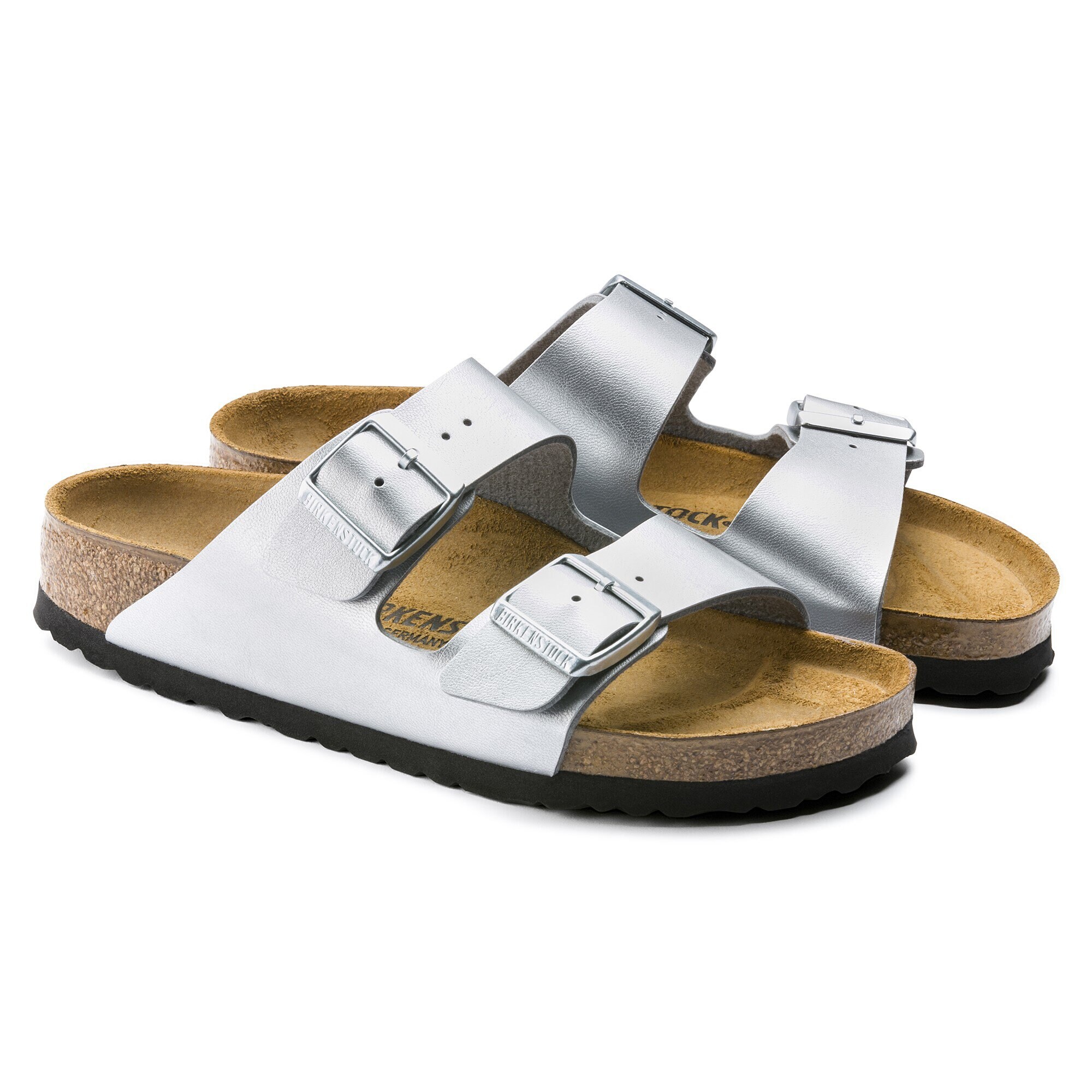 arizona metallic silver birkenstock