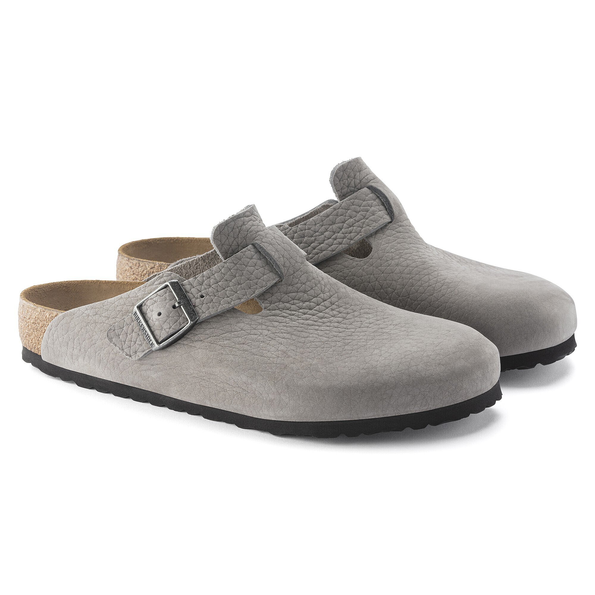 Boston Nubuck Leather Whale Gray BIRKENSTOCK