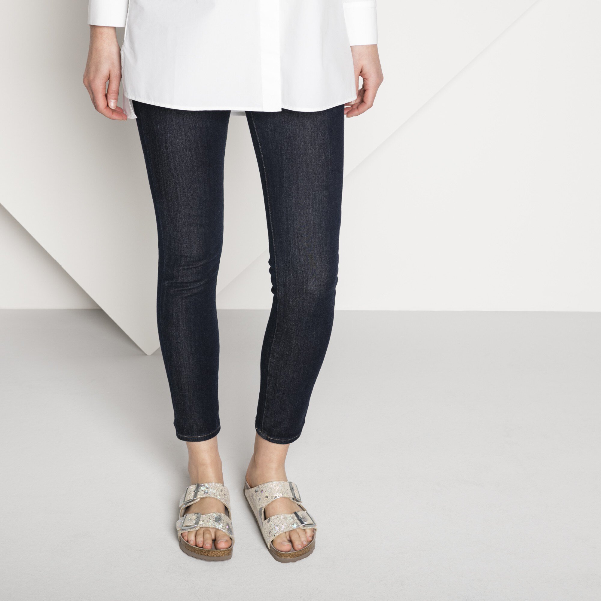 silver arizona birkenstocks