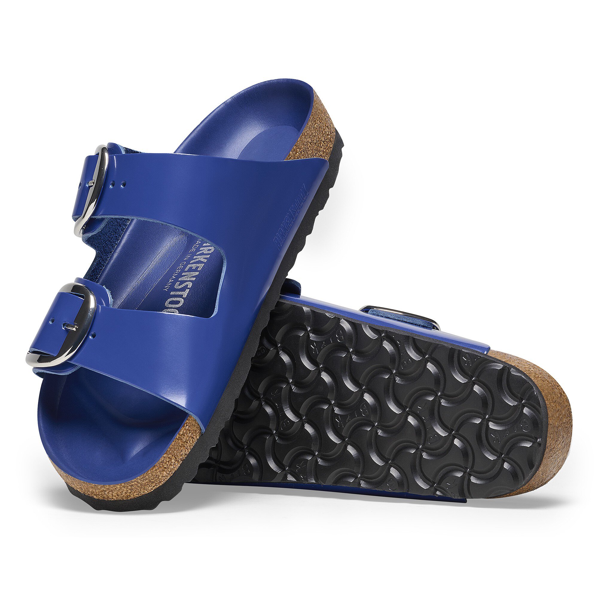 Birkenstock arizona metallic blue discount