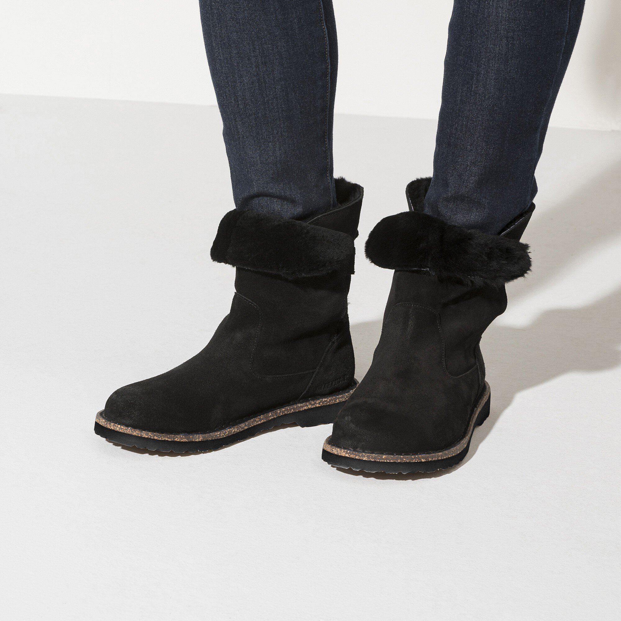 Uppsala Shearling Suede Leather Black | BIRKENSTOCK