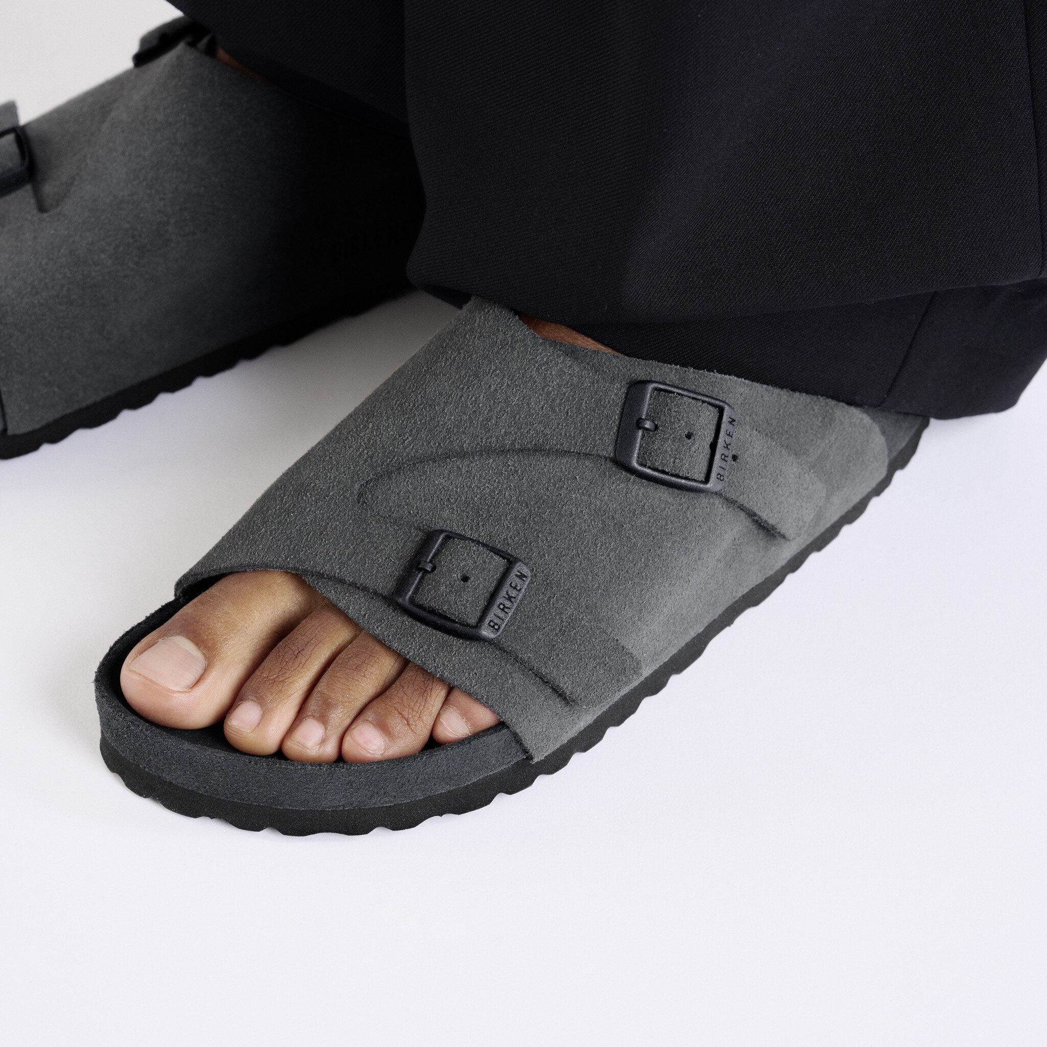 お歳暮 のし Zürich Suede BIRKENSTOCK | Charcoal Allover Leather 靴