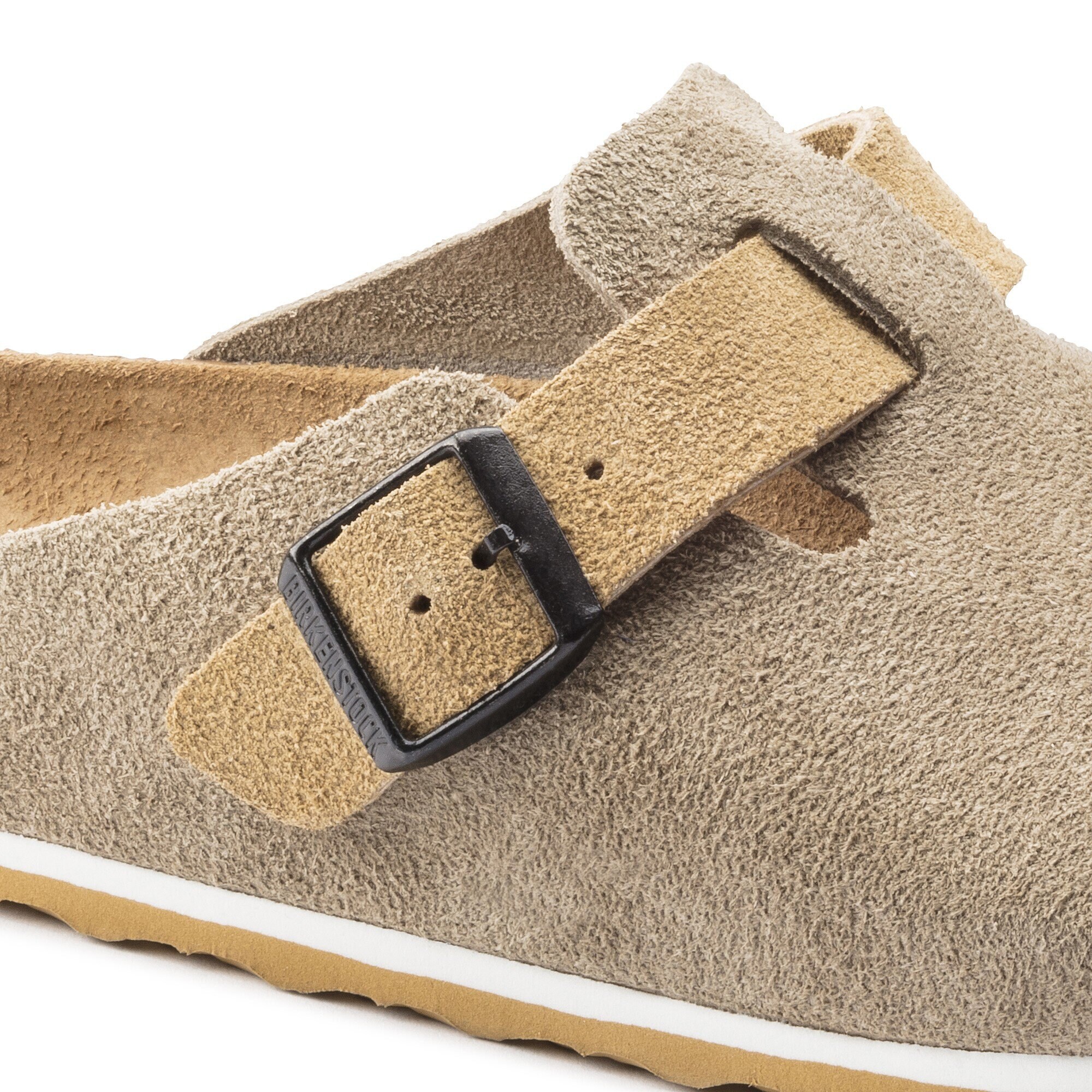 birkenstock boston suede leather taupe