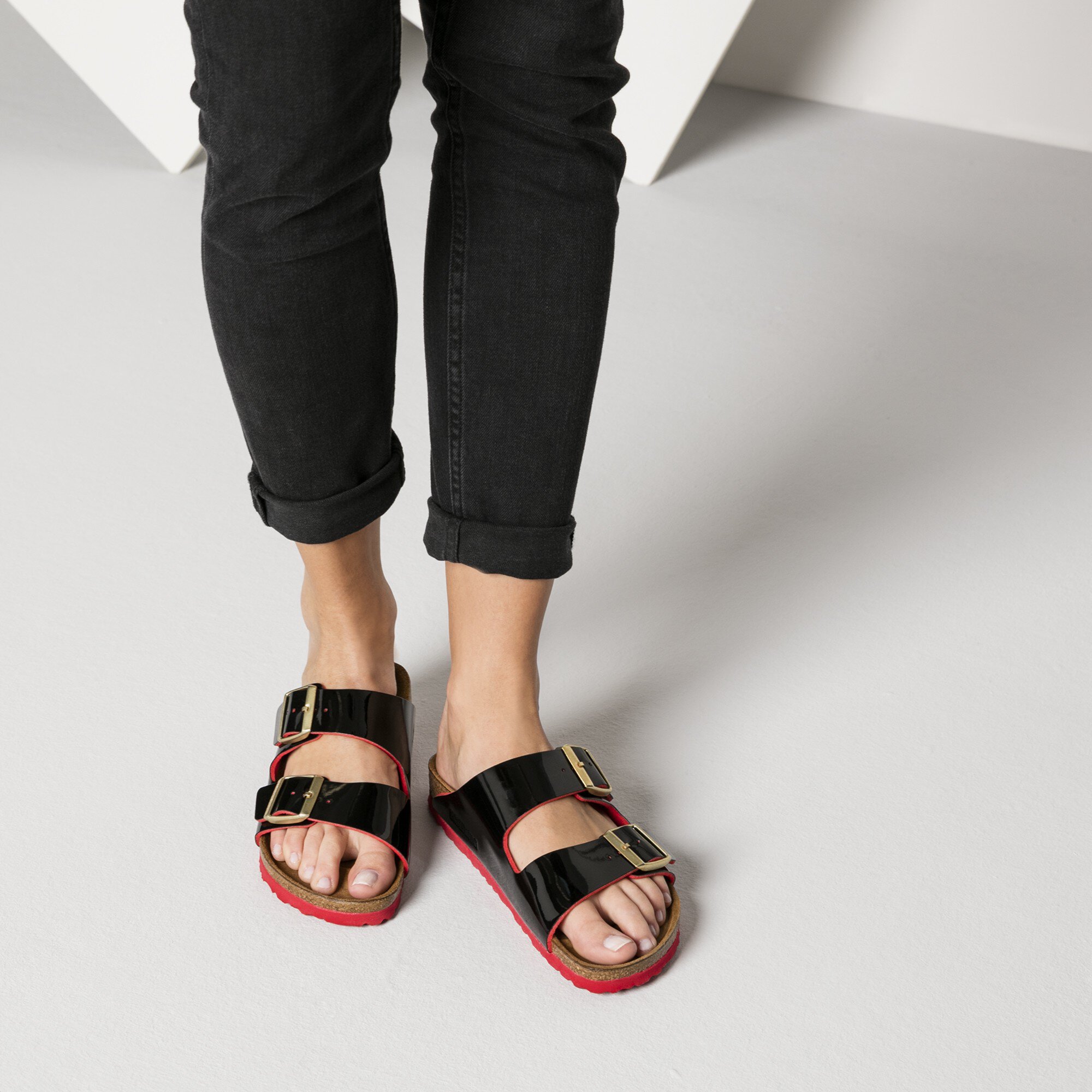 Birkenstock arizona two strap sandals black birko flor outlet