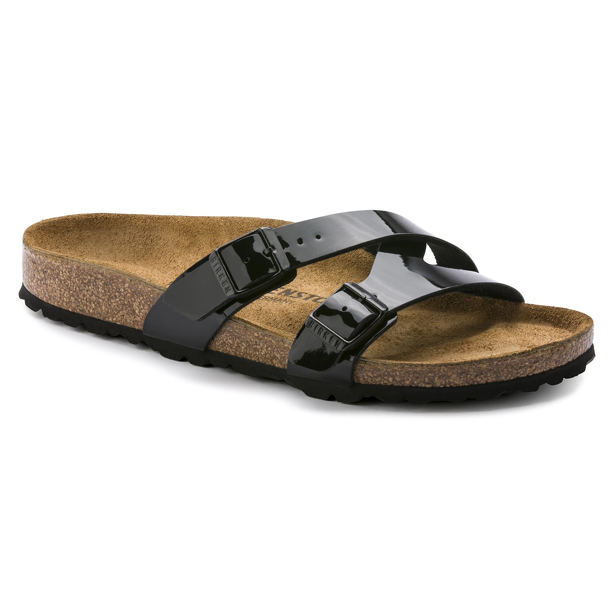 black patent birkenstock
