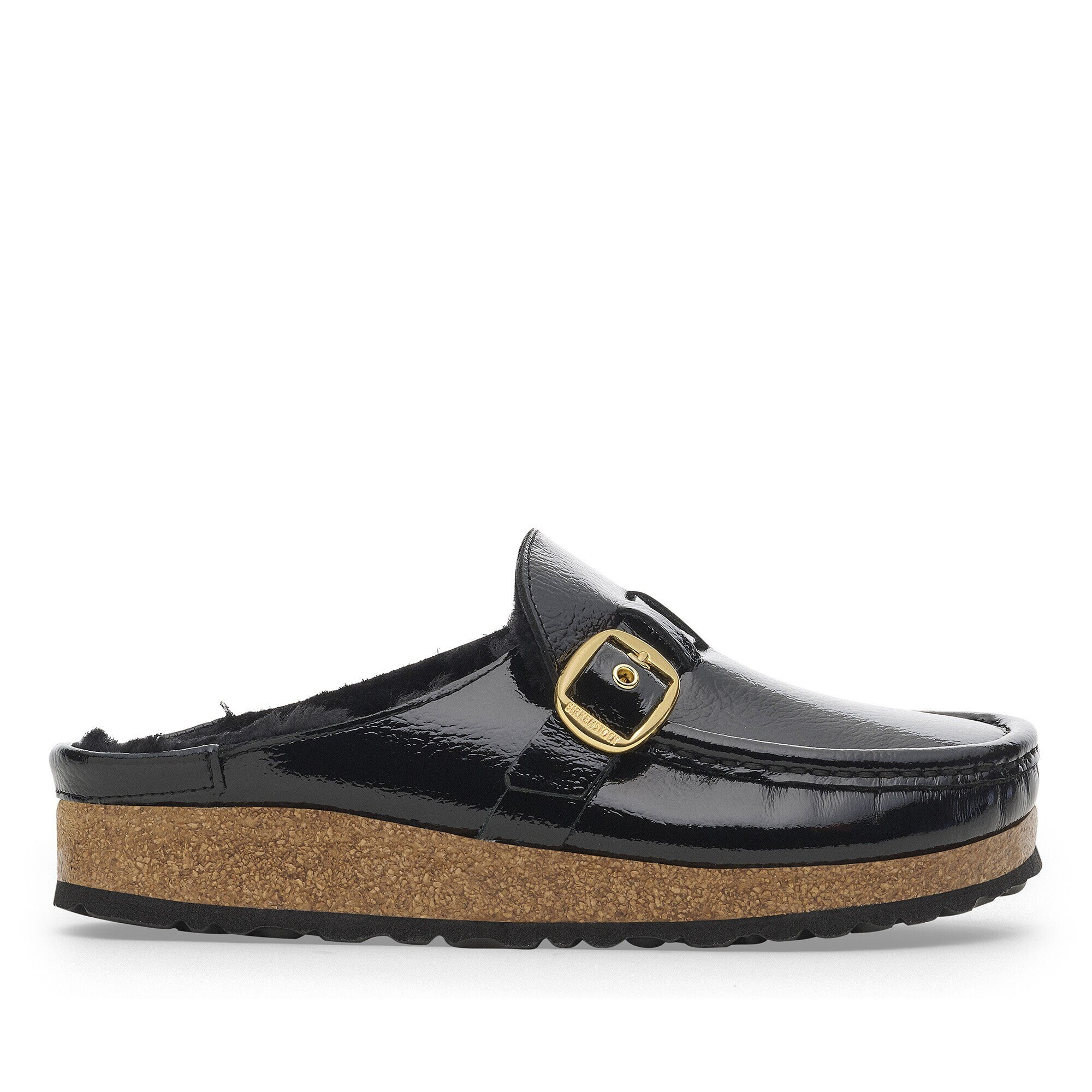 Buckley Shearling Patent Leather Naplak Black | BIRKENSTOCK