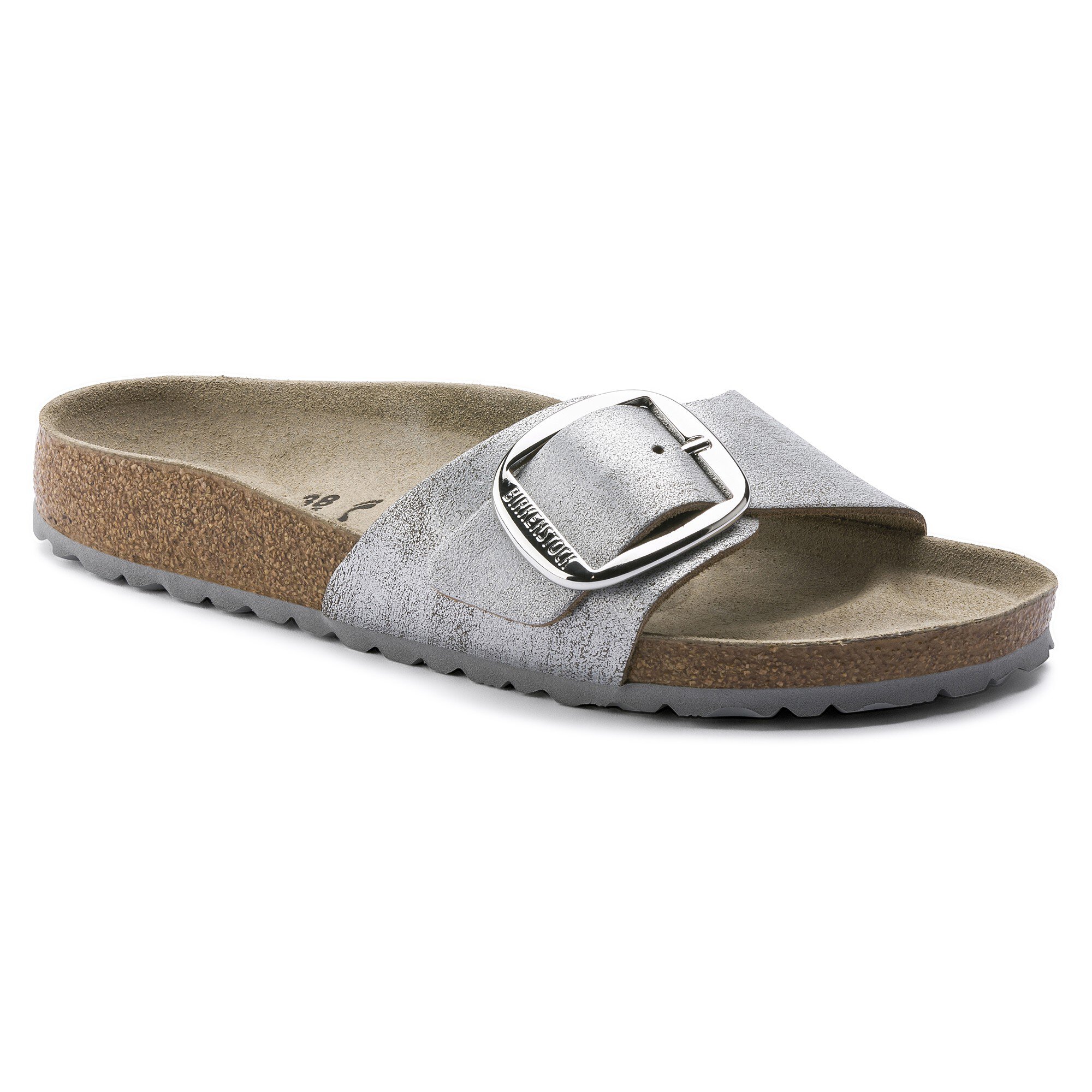birkenstock washed metallic blue