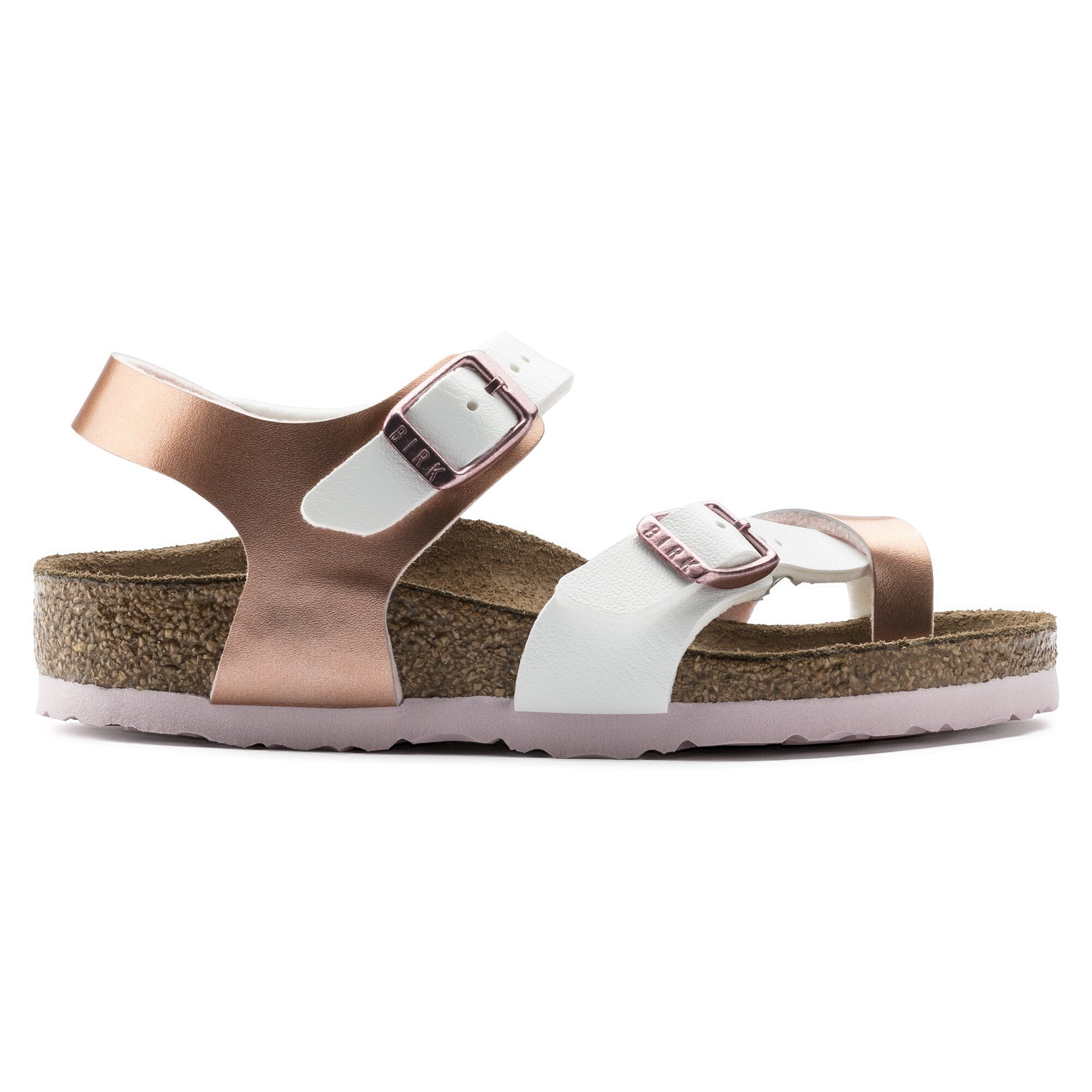 Taormina Kids Birko Flor Soft Metallics Ros White BIRKENSTOCK