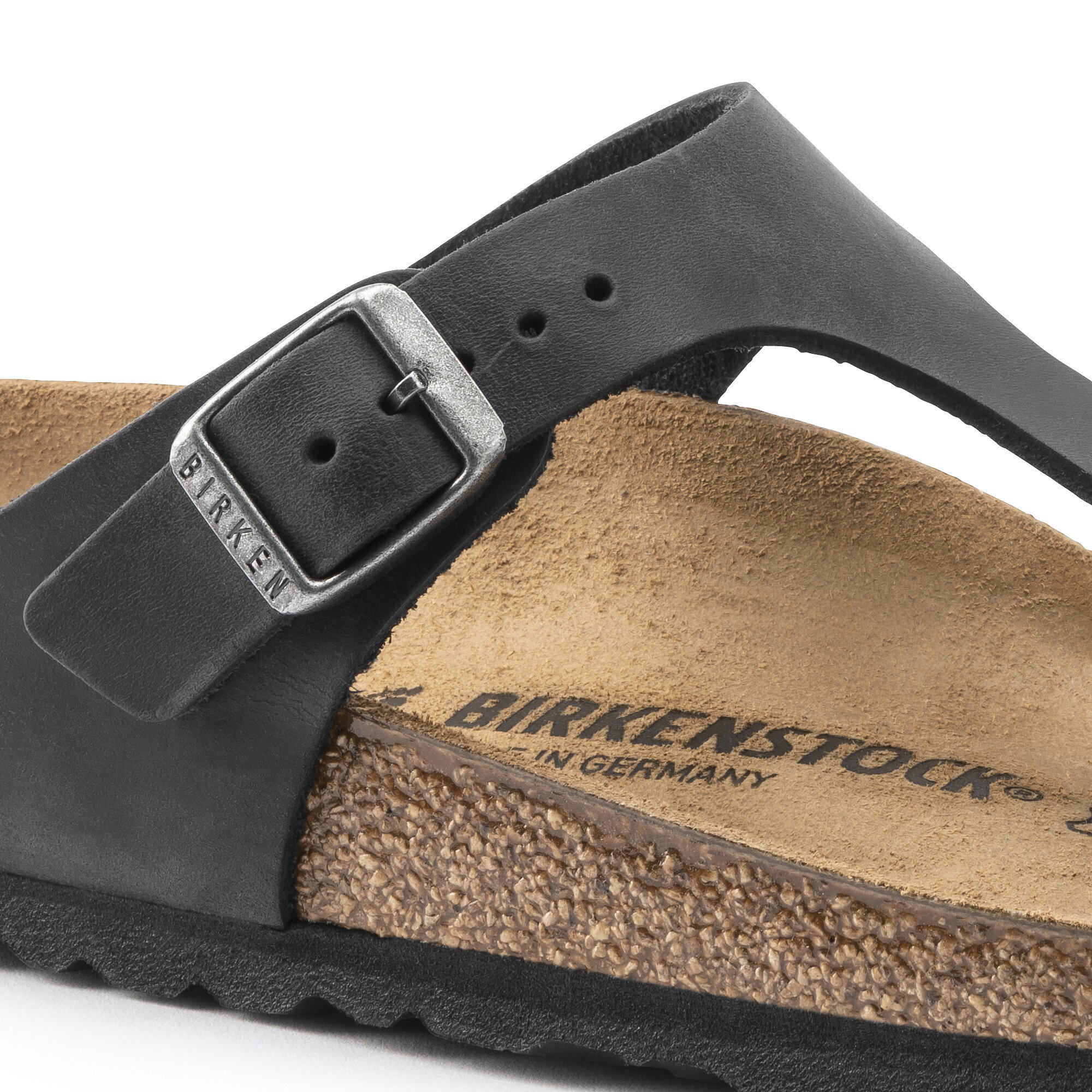 BIRKENSTOCK Gizeh ギゼ オールレザー本革 黒 42 美品 箱付 Birkenstock Gizeh Big Buckle Black High Shine Leather