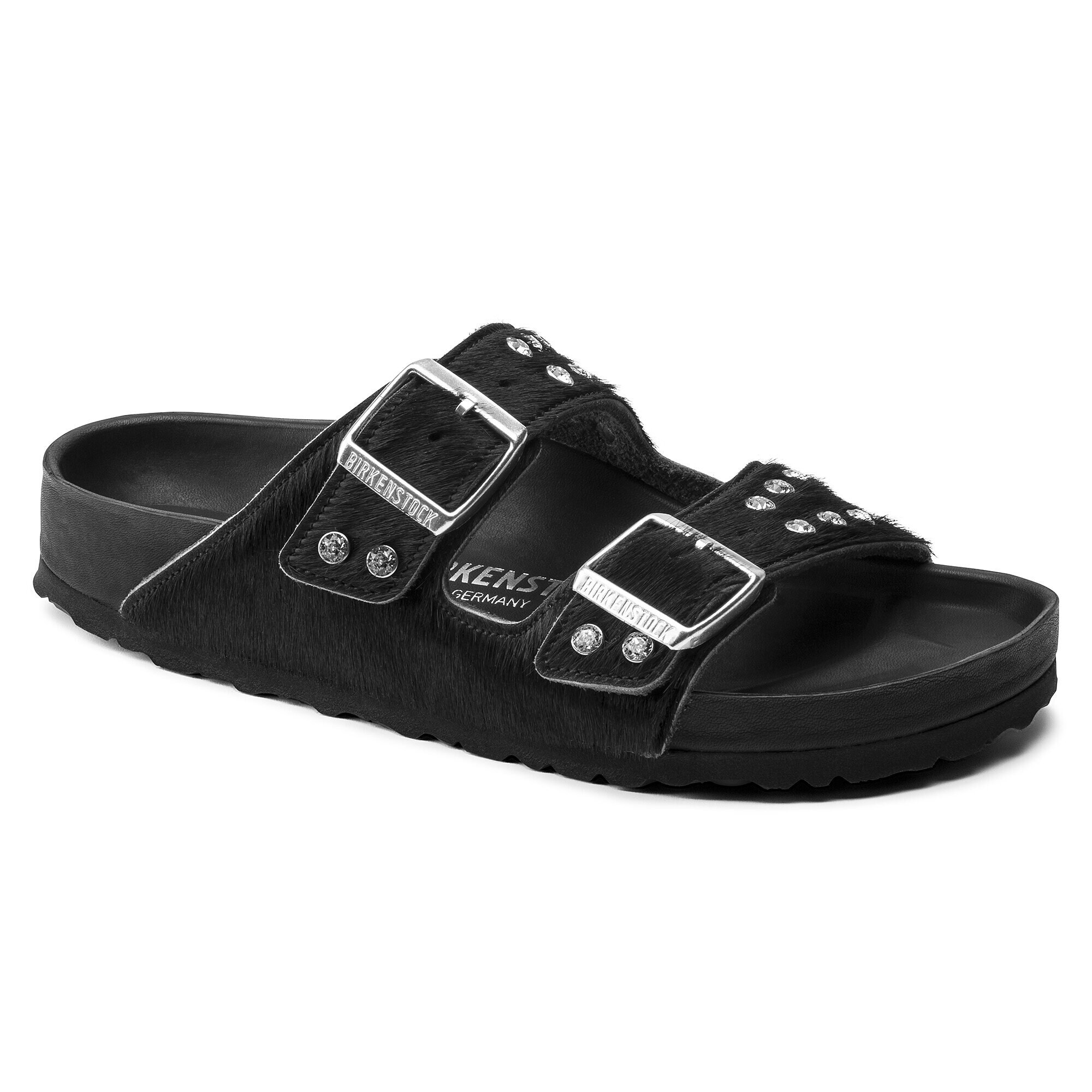 birkenstock arizona fur black