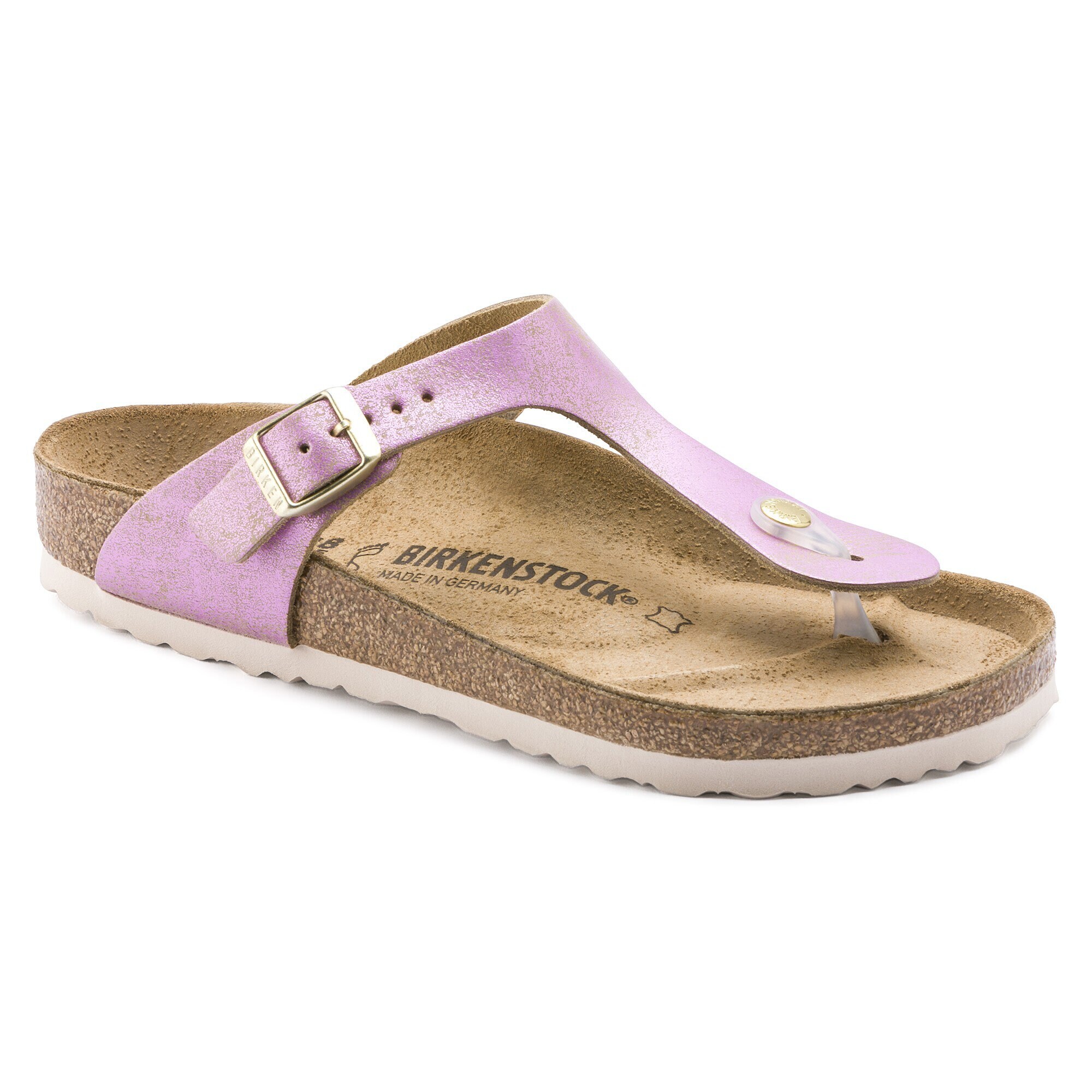 birkenstock gizeh washed metallic rose gold