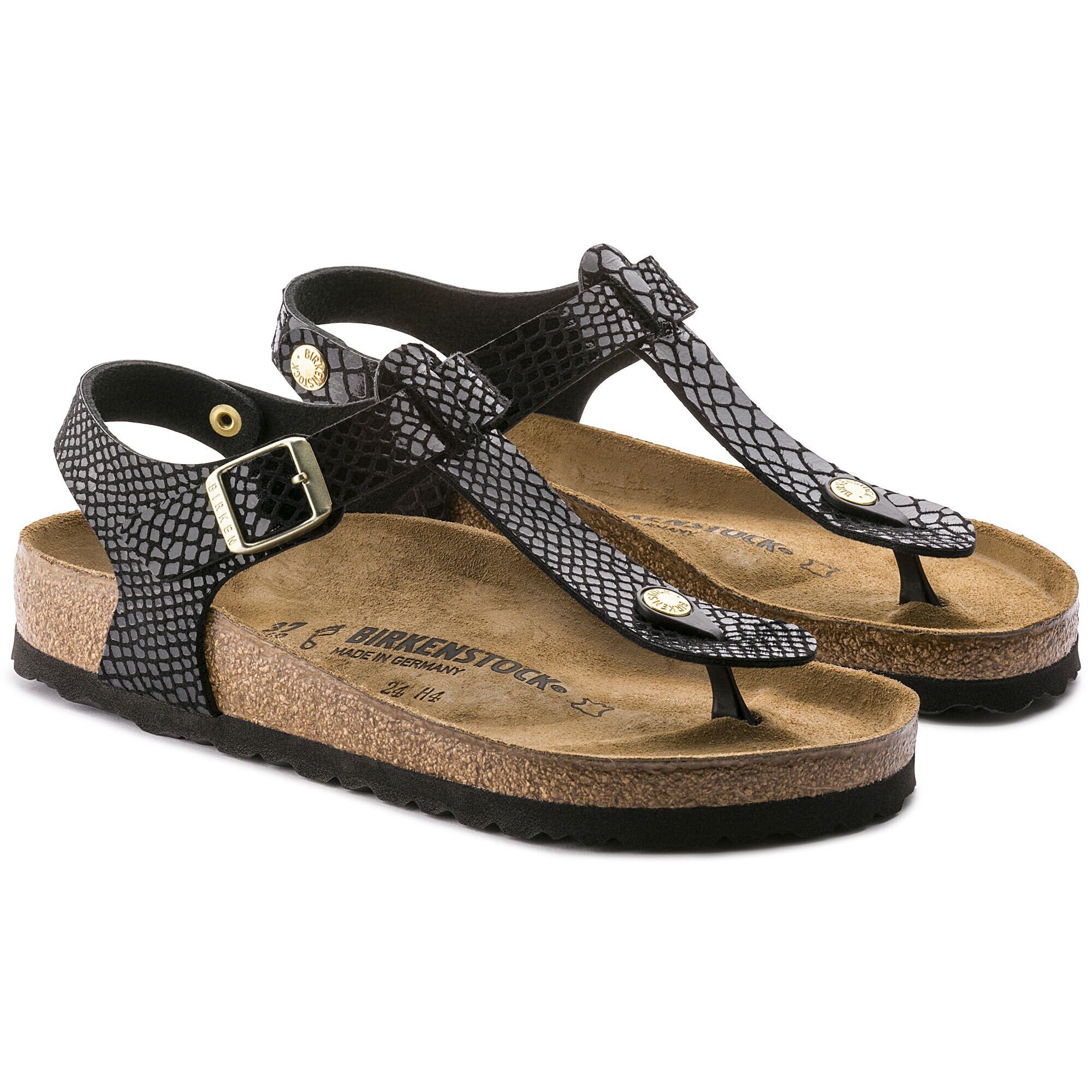 Birkenstock black deals shiny snake