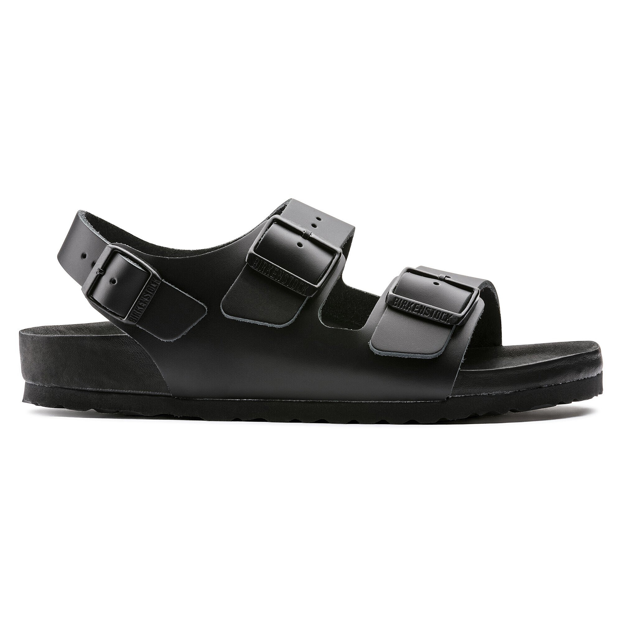 all black birkenstocks leather