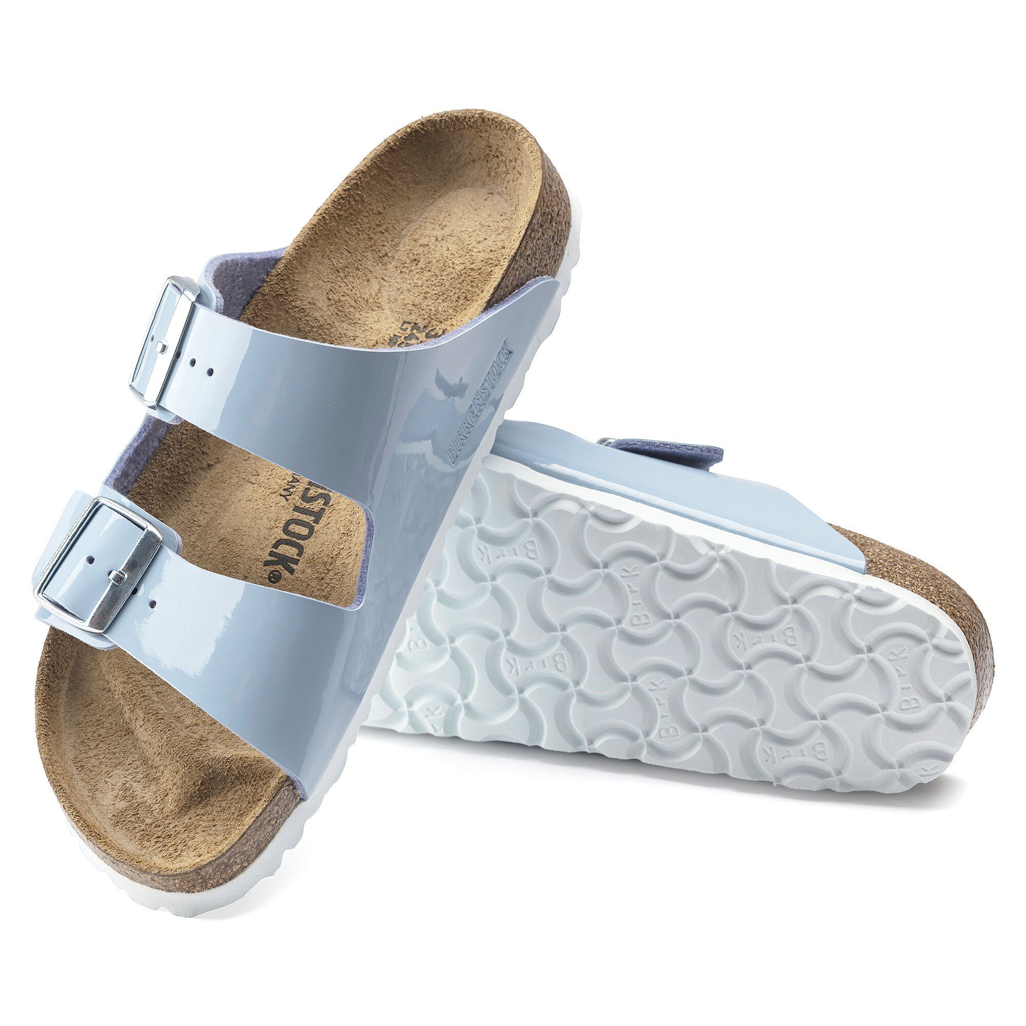 Arizona Birko Flor Sandalias para Damas Patent Dove Blue