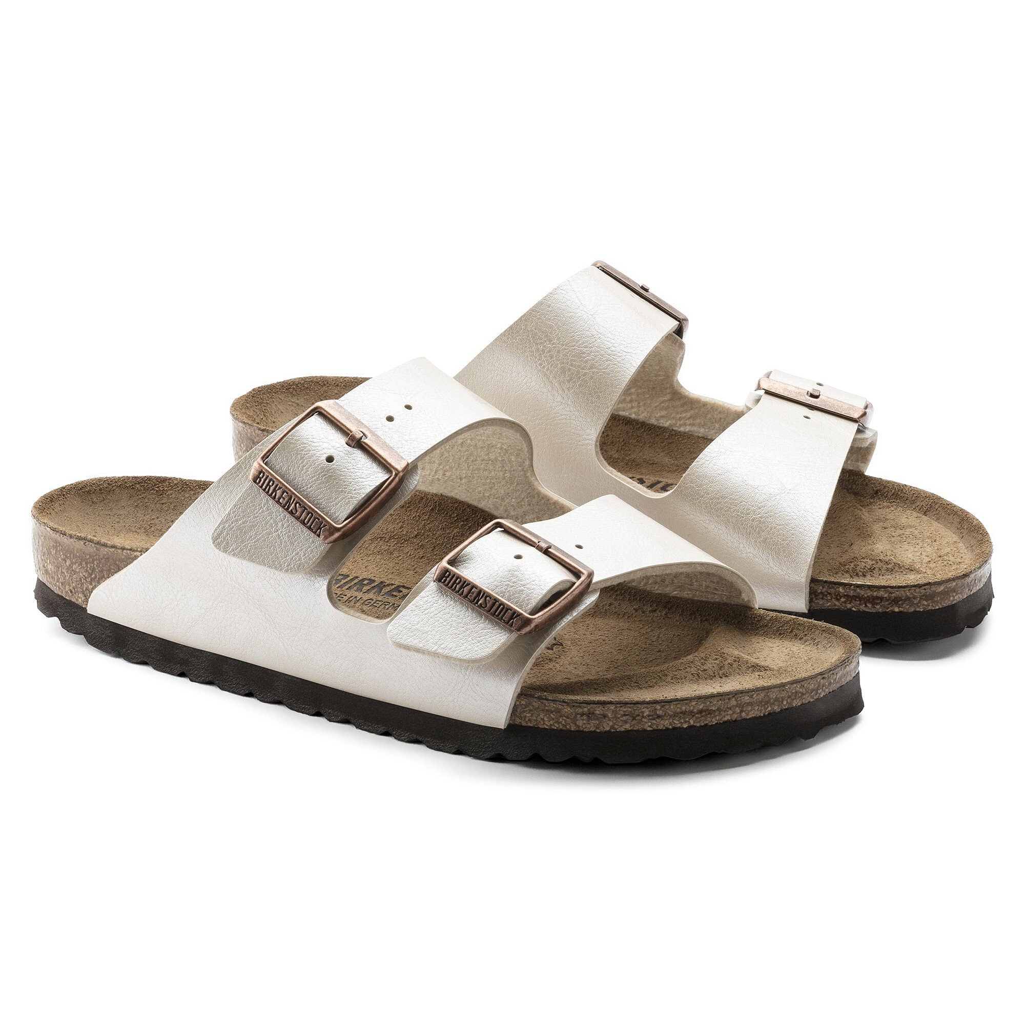 pearl white birkenstock sandals
