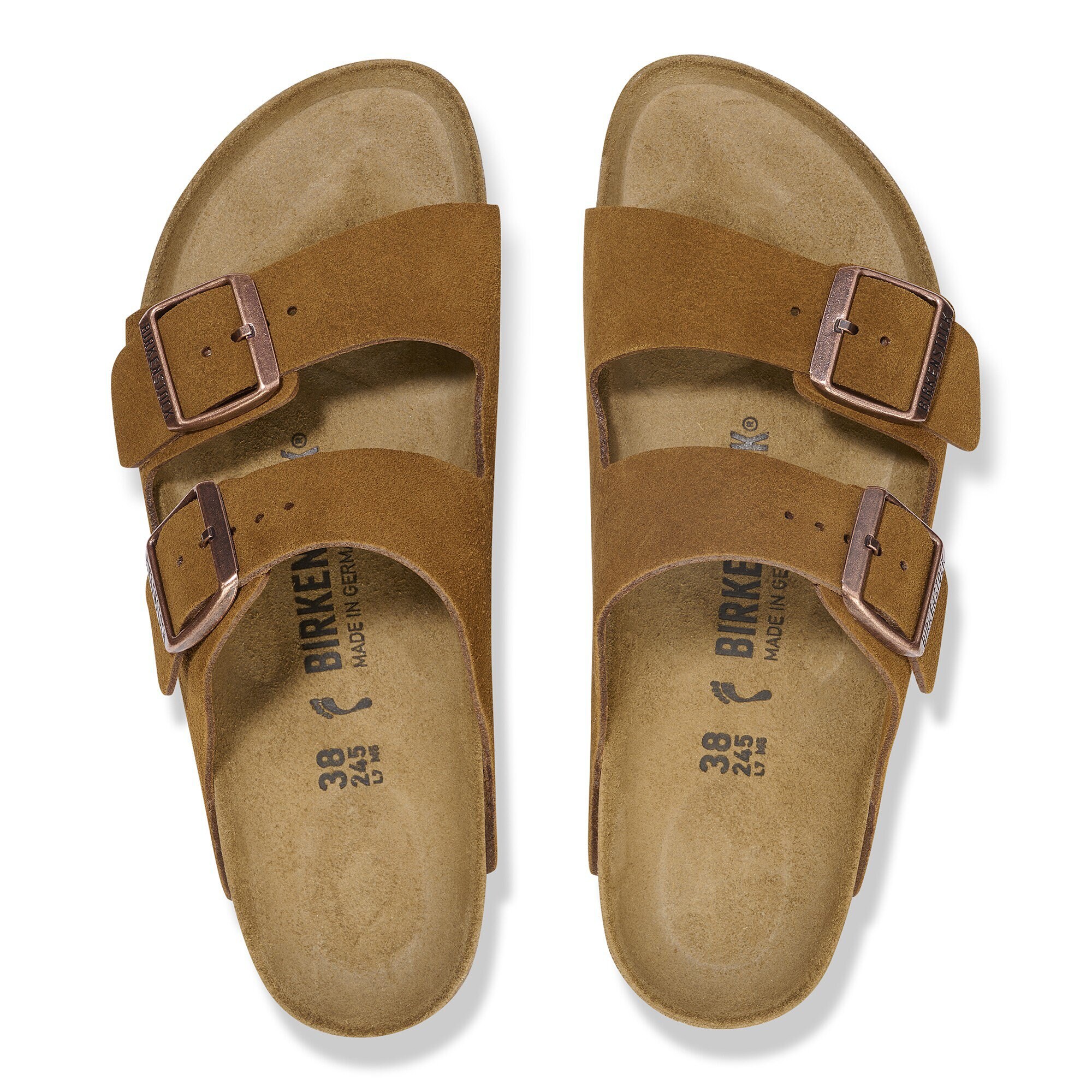 Amazon.com | Birkenstock Unisex Arizona Sandal,Stone Birkibuc,38 M EU |  Slides