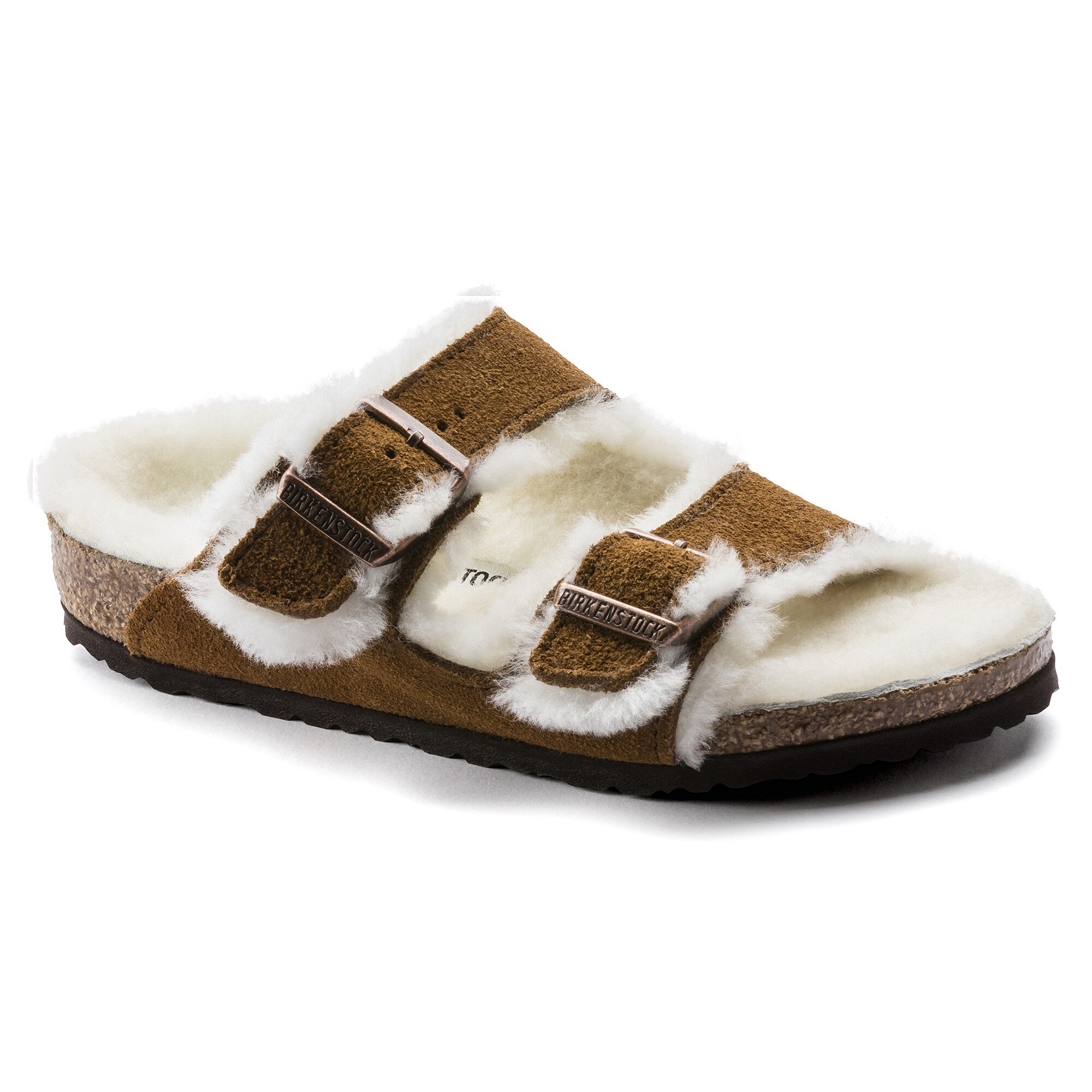 Birkenstock Arizona in Mink Shearling