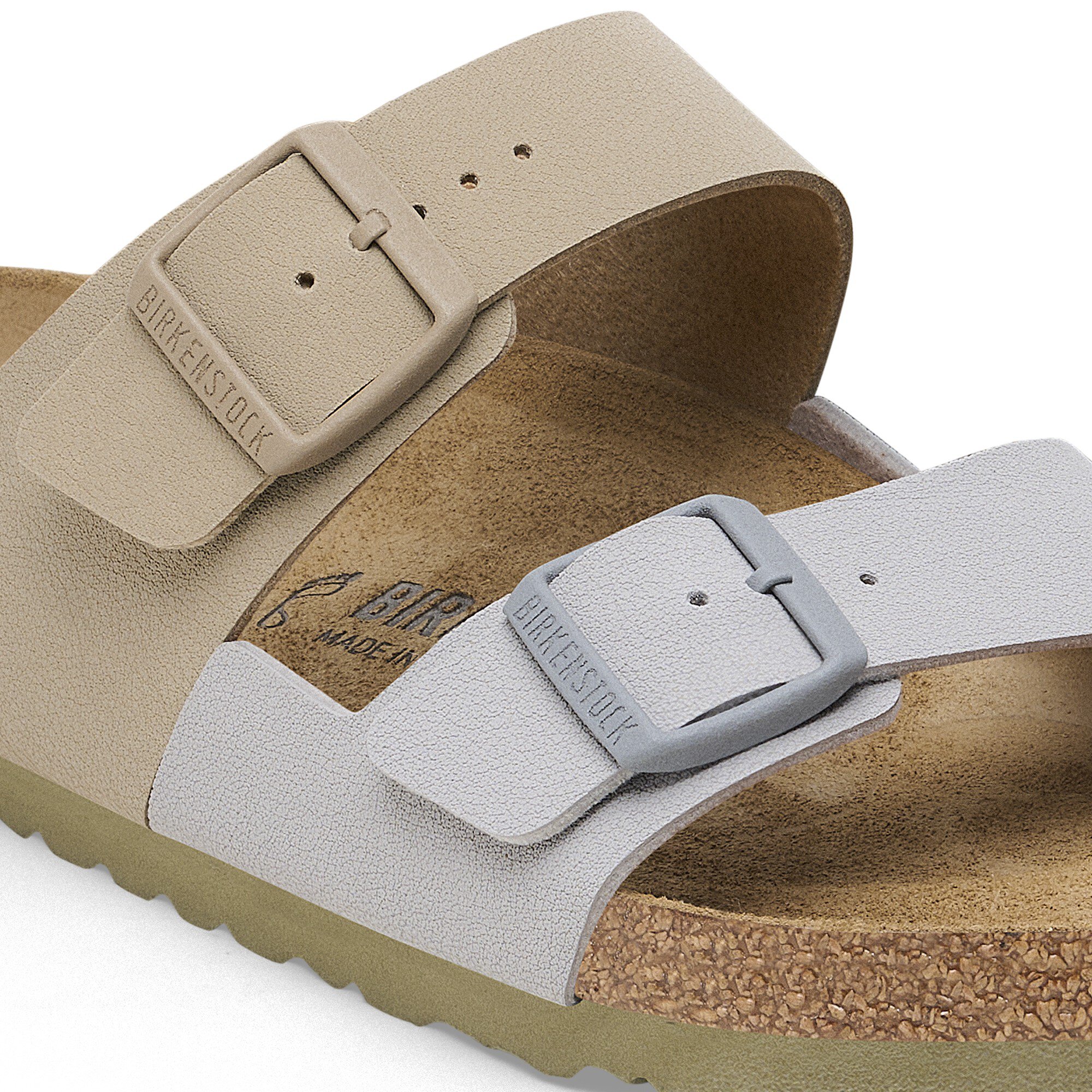 Amazon.com | Birkenstock Unisex Arizona Sandal,Stone Birkibuc,38 M EU |  Slides