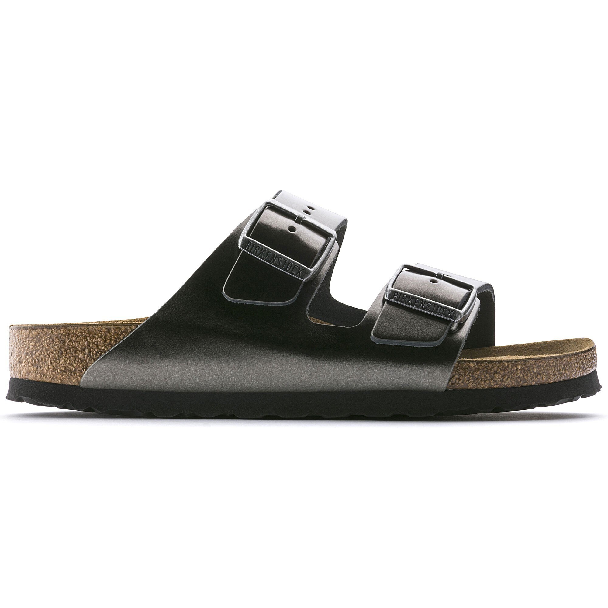 alias impuls hundehvalp Arizona Soft Footbed Leather Metallic Anthracite | BIRKENSTOCK