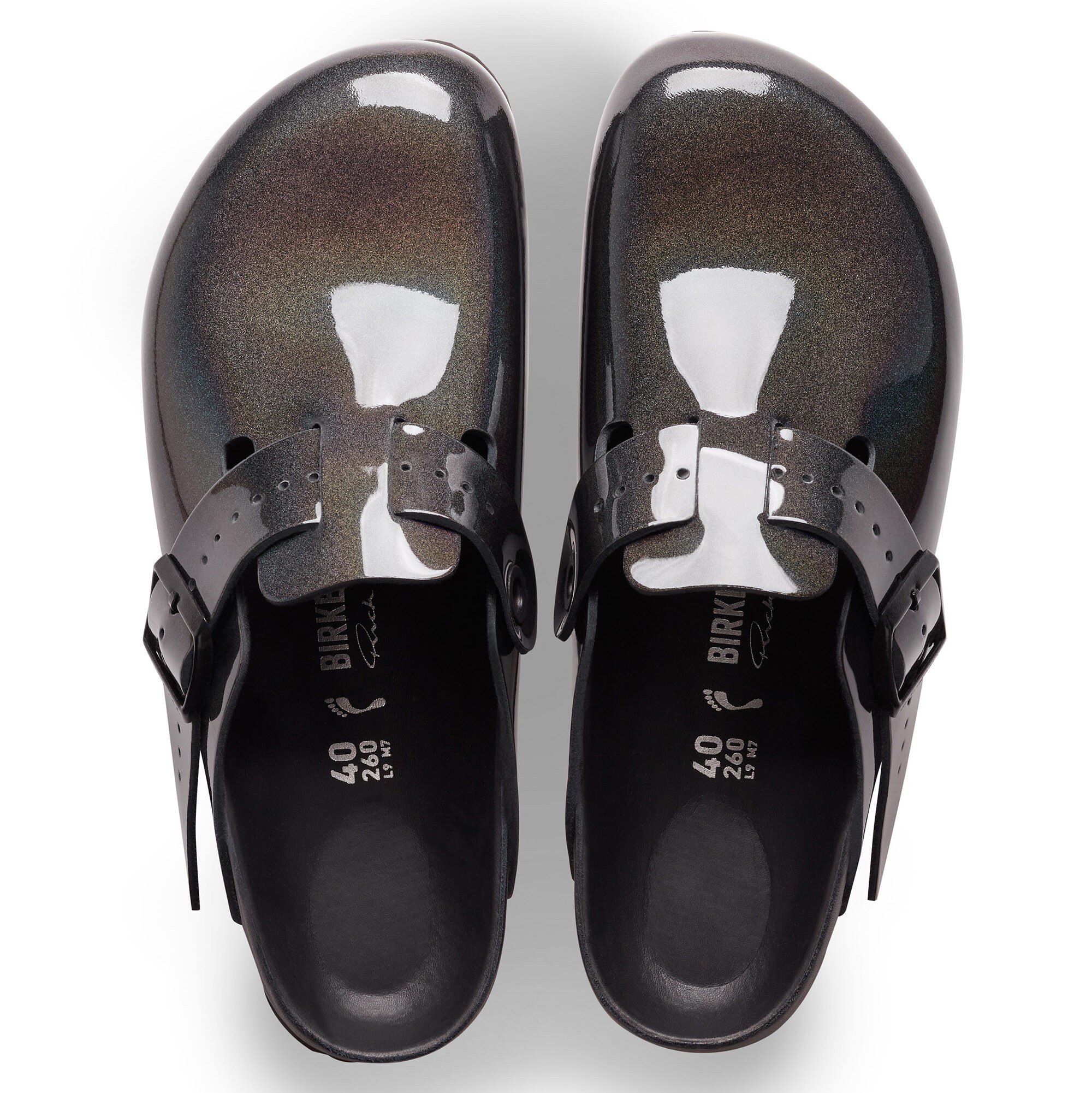 Rick Owens Boston Natural Leather Black Iridescent | BIRKENSTOCK