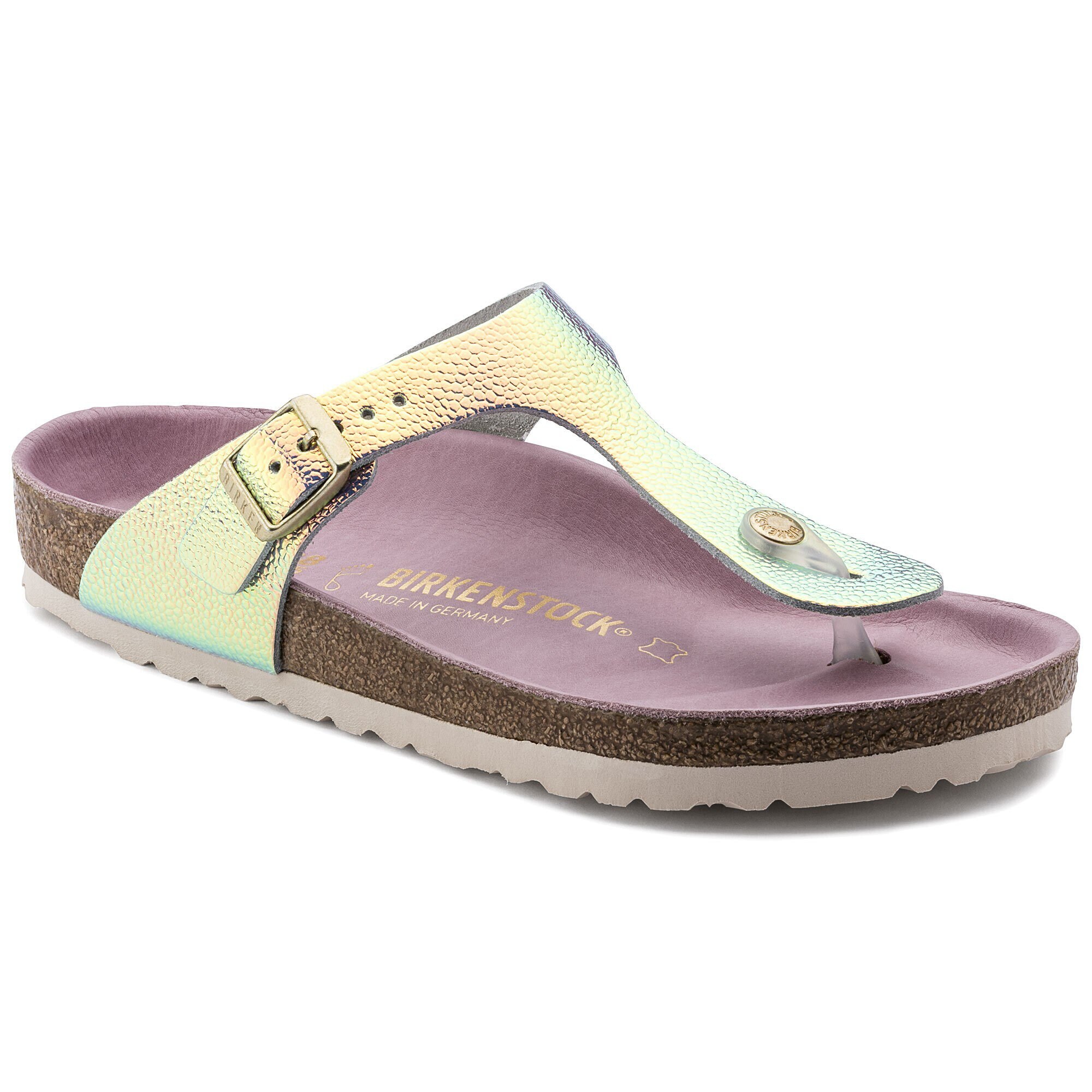 birkenstock gizeh silver leather