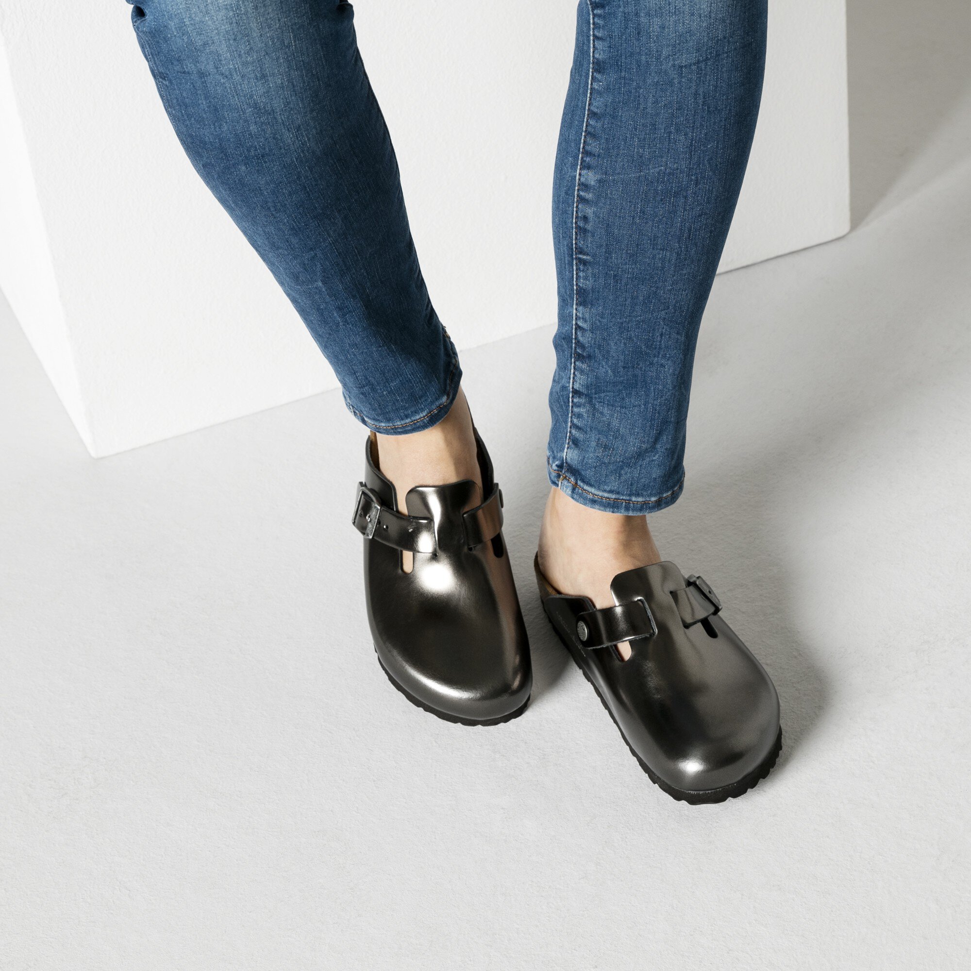 birkenstock boston metallic