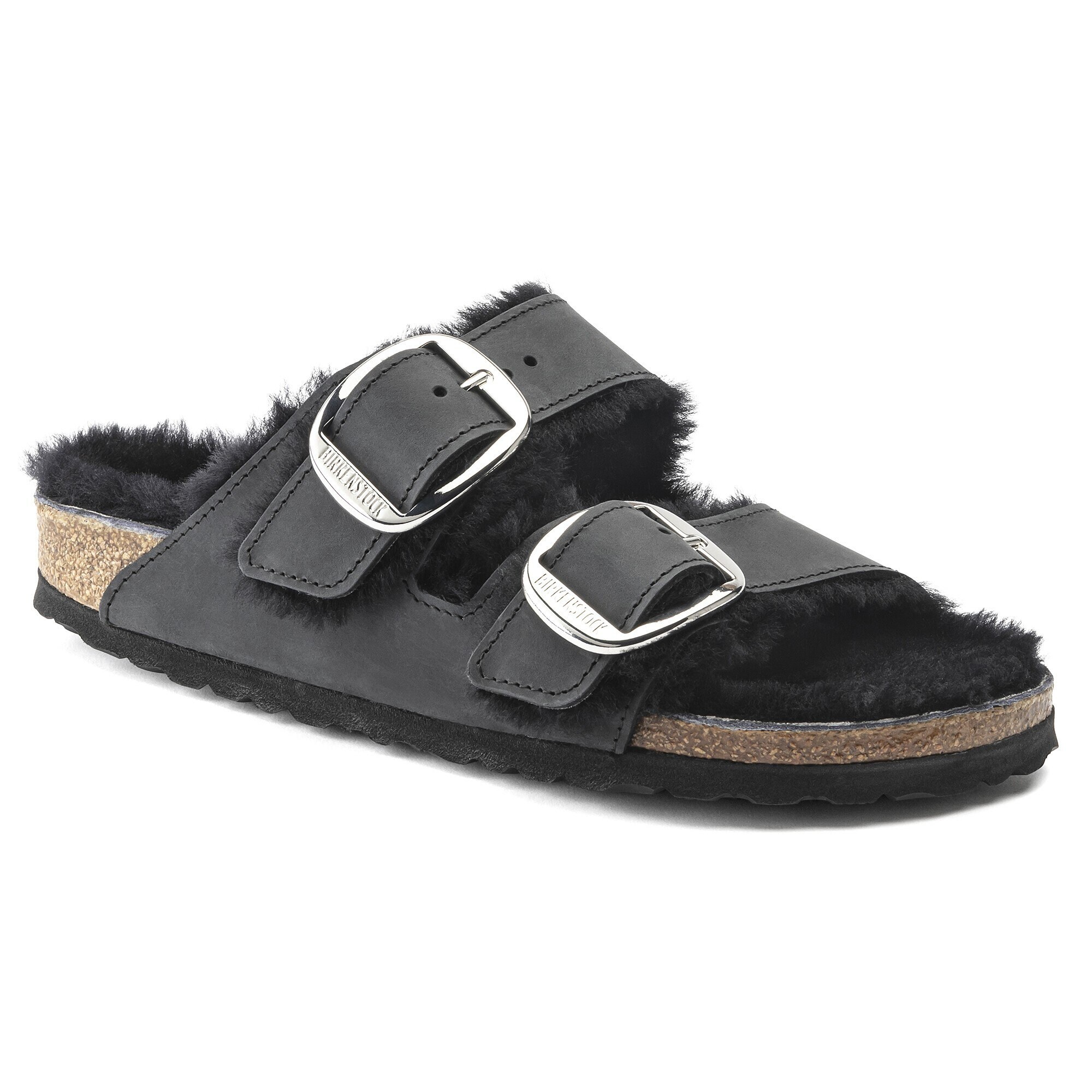 Shop Birkenstock Arizona Big Buckle Shearling-Lined Leather