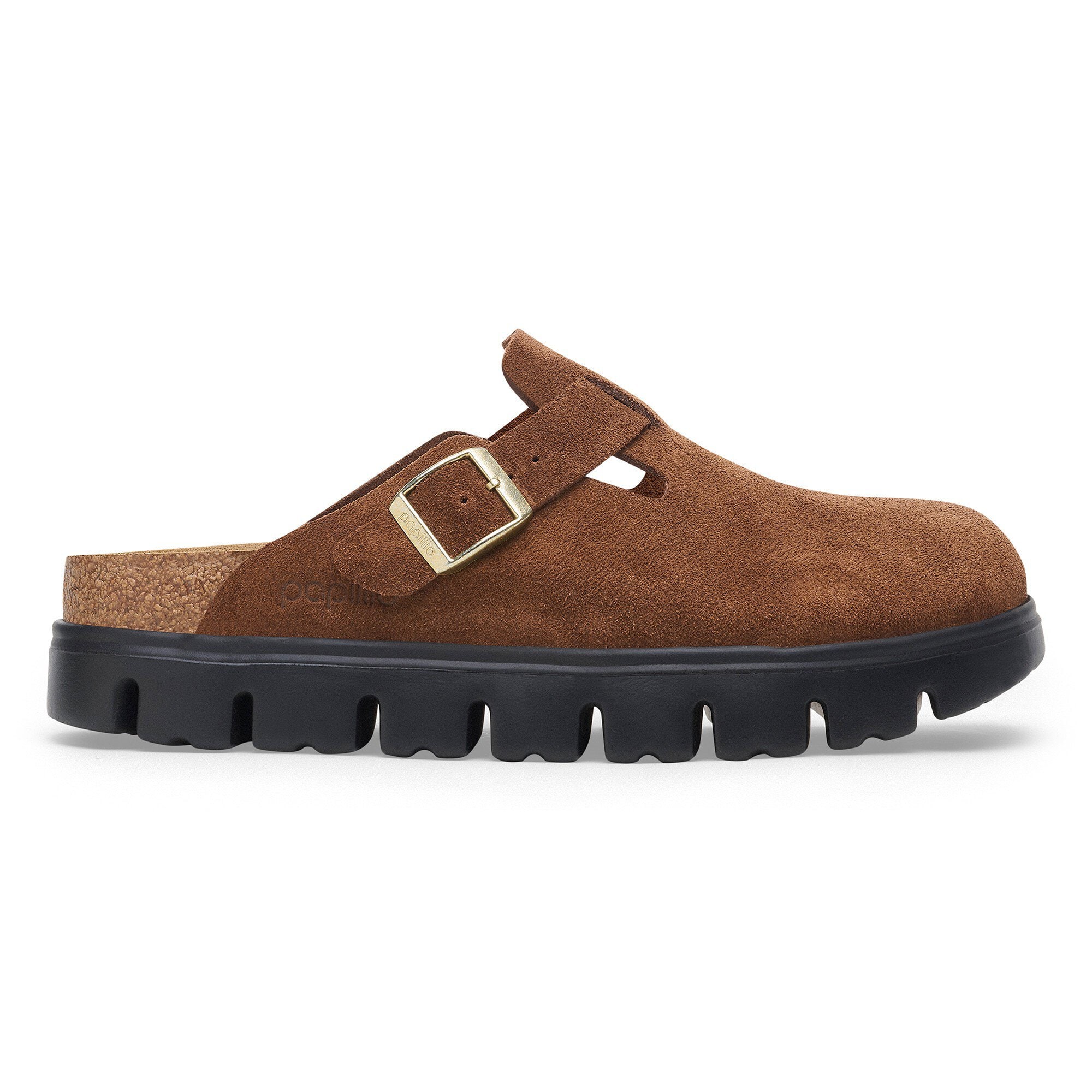Boston Chunky Suede Leather Dark Tea/ Black | BIRKENSTOCK