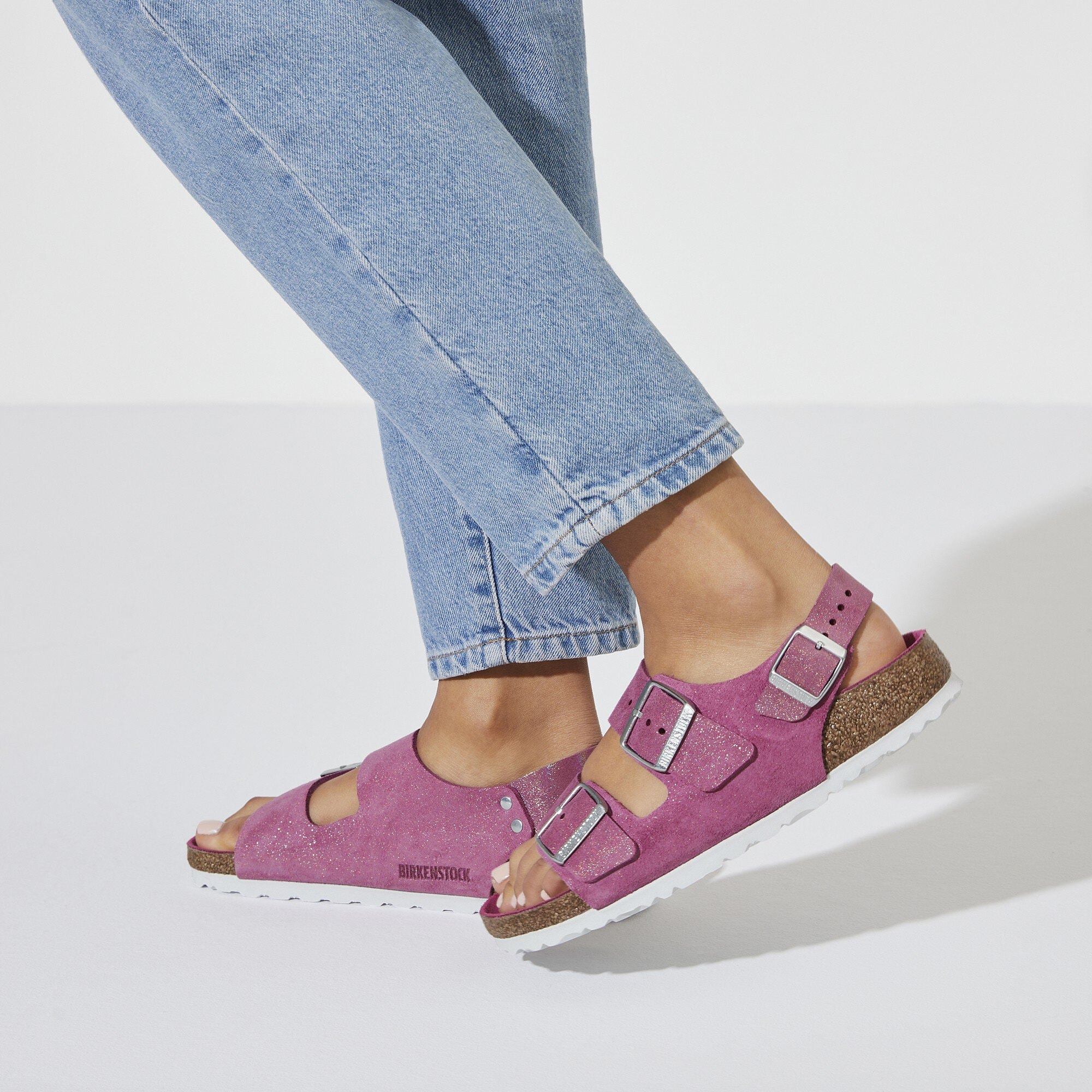 Milano Suede Leather Shimmering Fuchsia BIRKENSTOCK