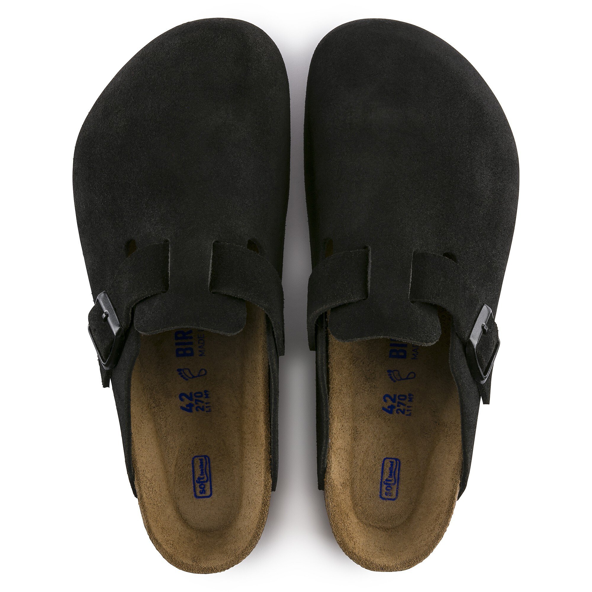 lobby tøffel reform Boston Soft Footbed Suede Leather Black | BIRKENSTOCK