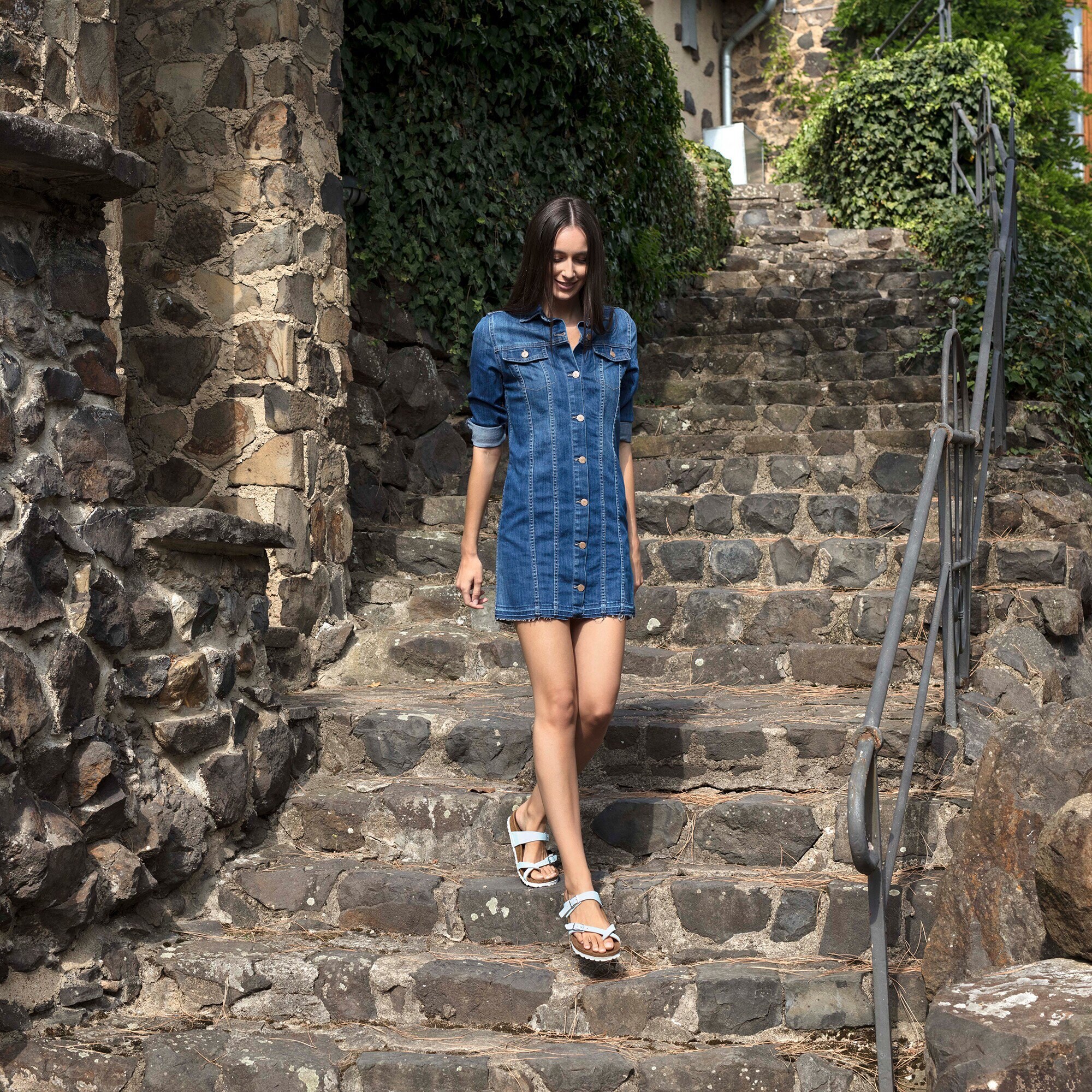 brushed sky birkenstock