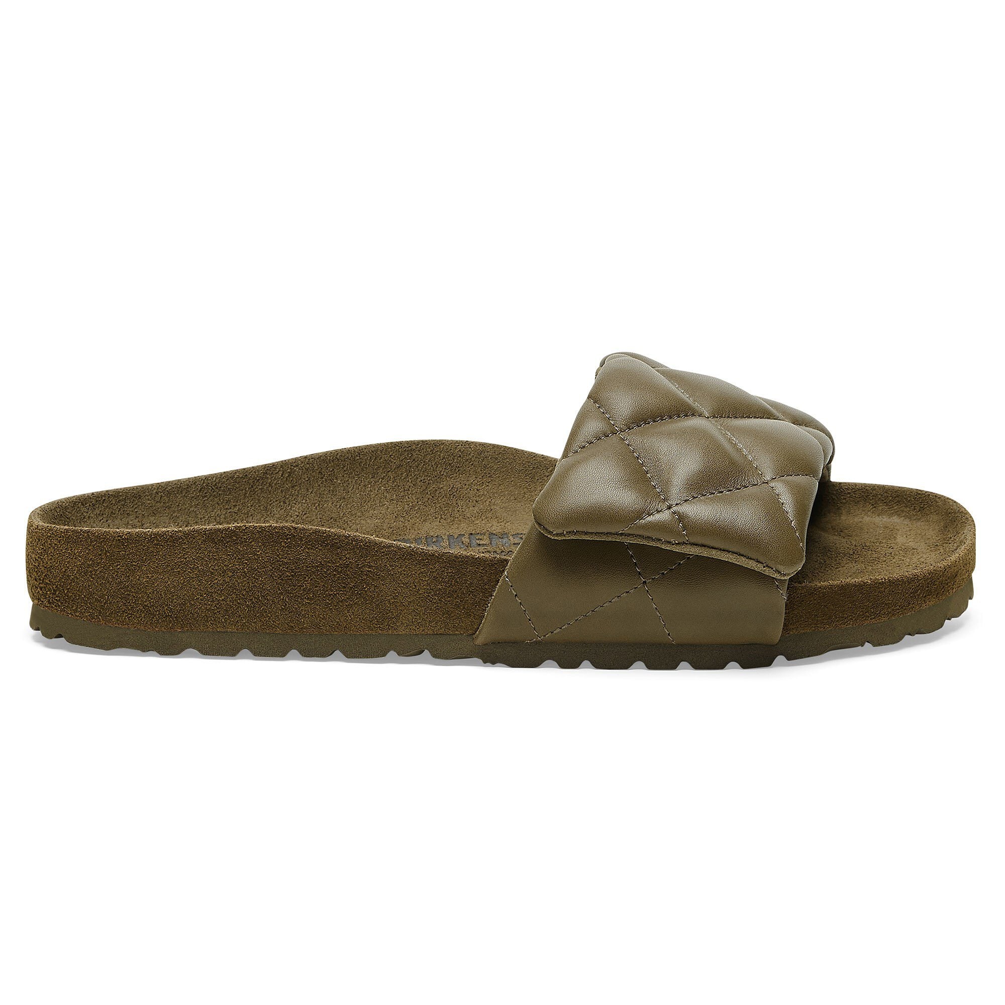 Birkenstock Womens 1774 Sylt Padded Leather Sandal (Dark Olive) 35