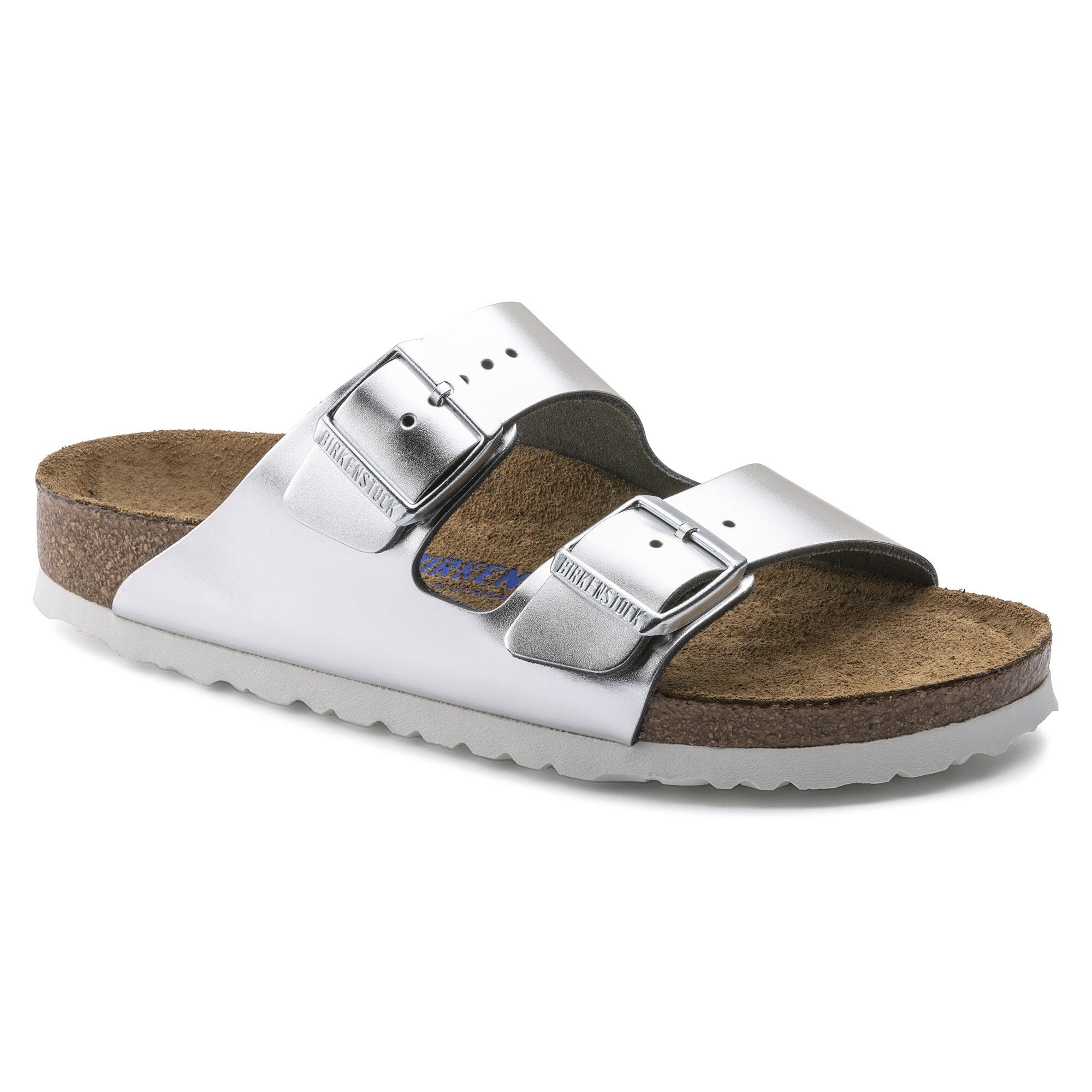 Silver birkenstock style sandals on sale