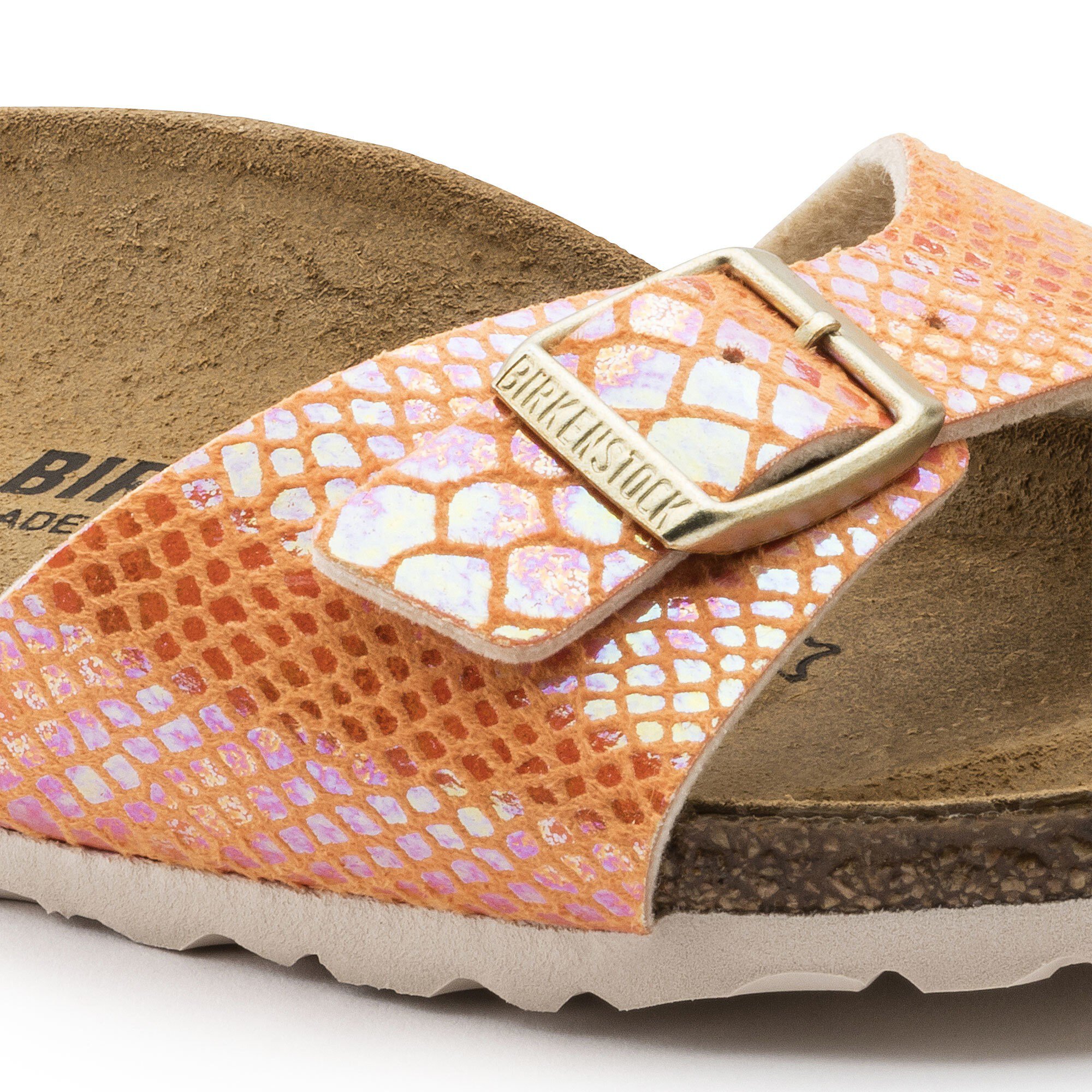 Birkenstock shiny shop snake orange