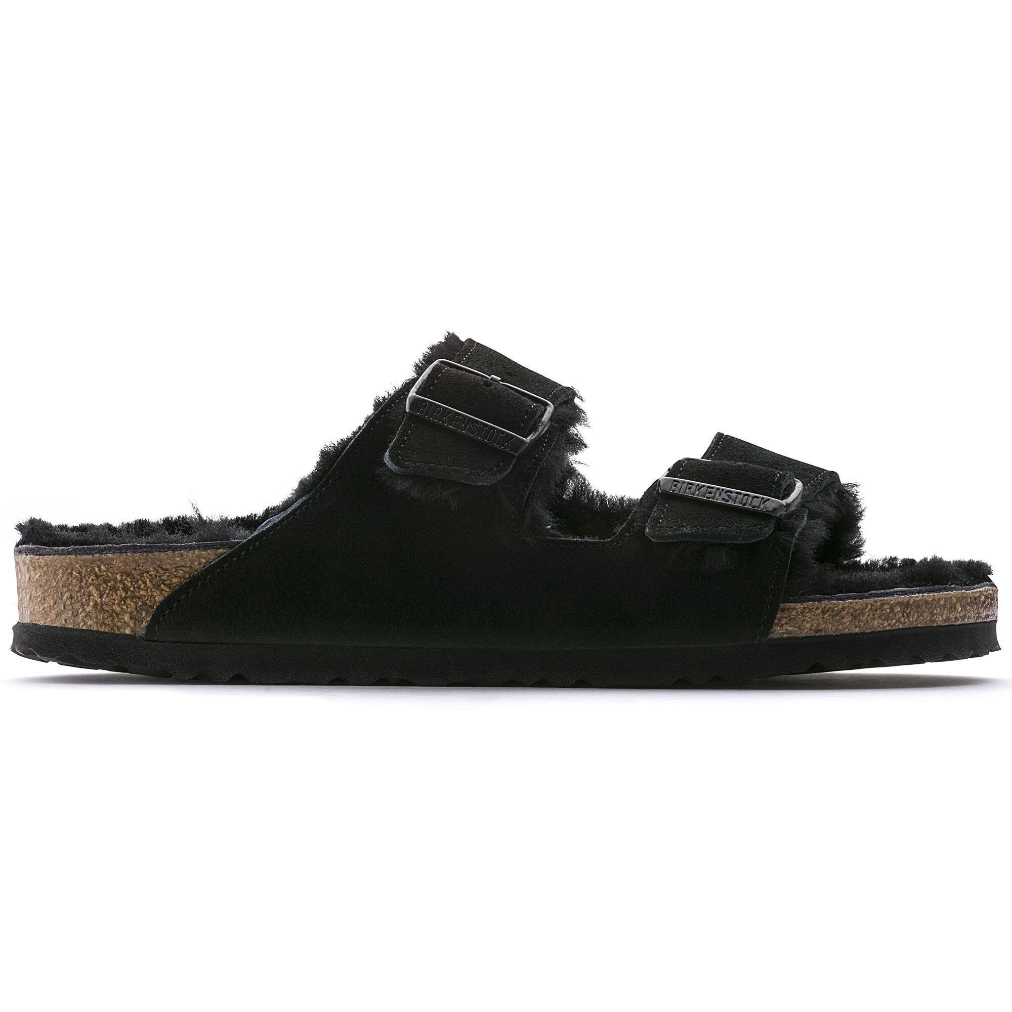 tåge klog skud Arizona Shearling Suede Leather Black | BIRKENSTOCK