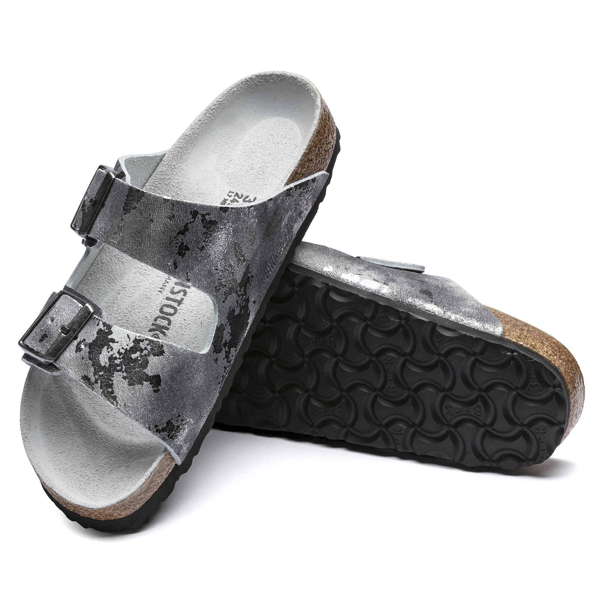 birkenstock vintage metallic gray silver
