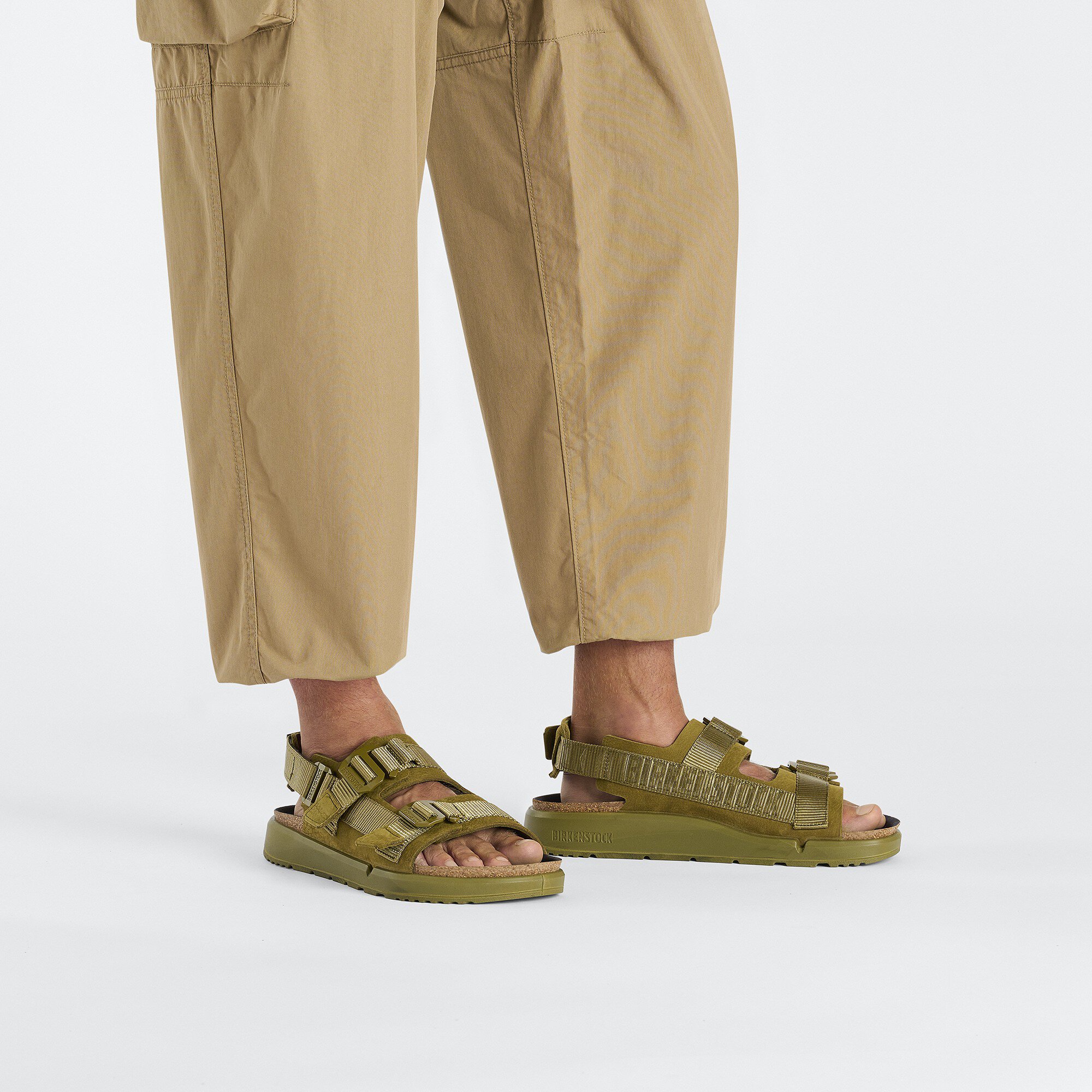 Birkenstock Shinjuku Texile Mens Leather Sandals Slingback