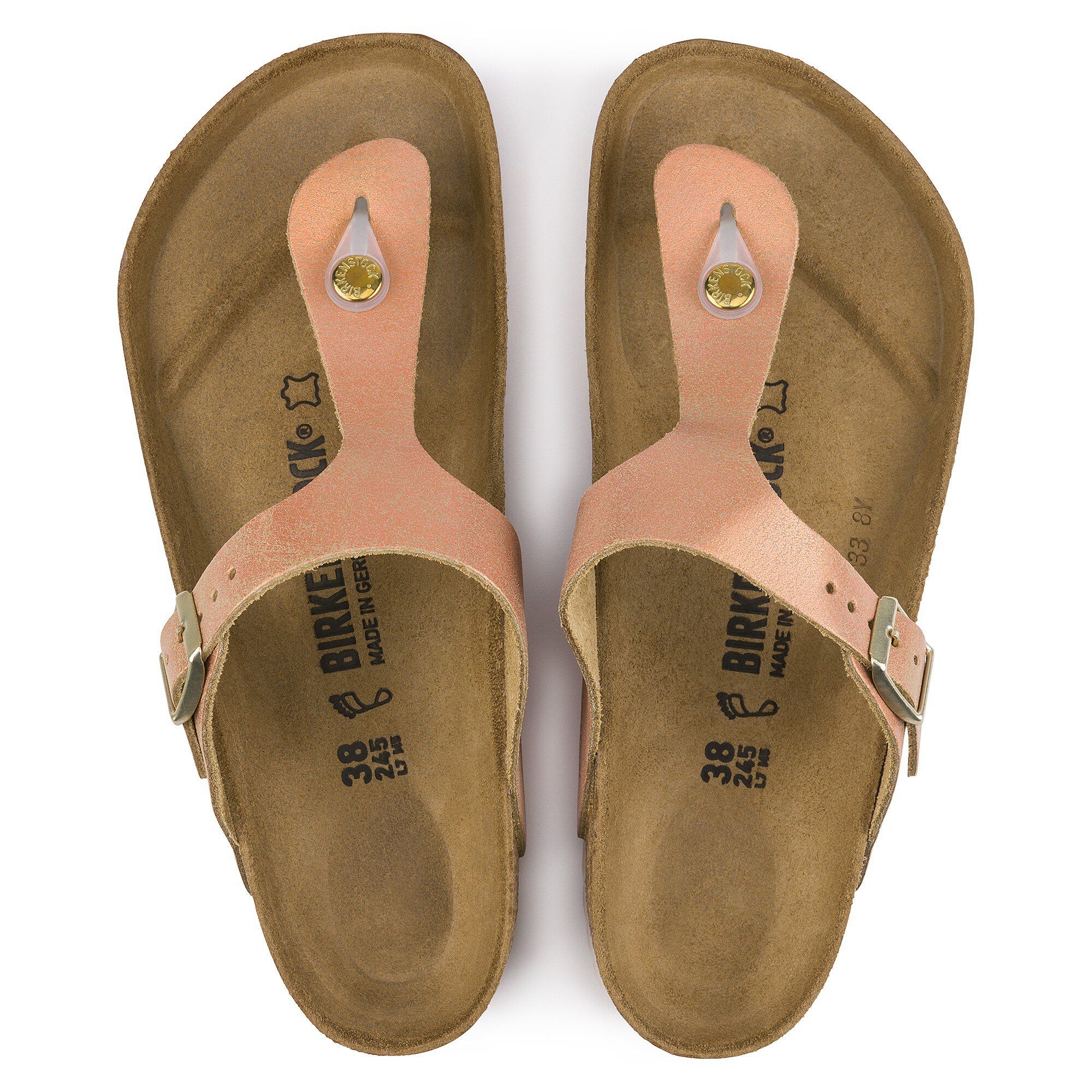 birkenstock arizona washed metallic sea copper