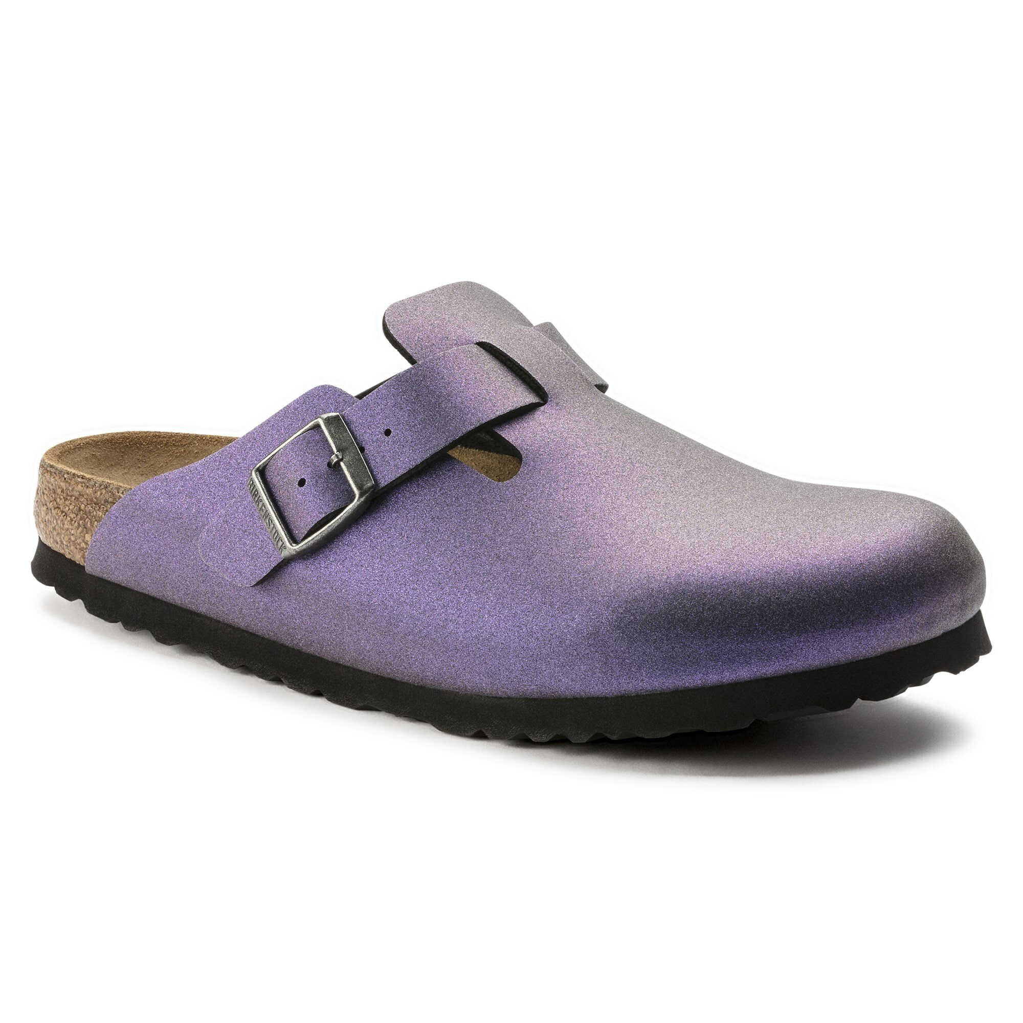 metallic birkenstock clogs