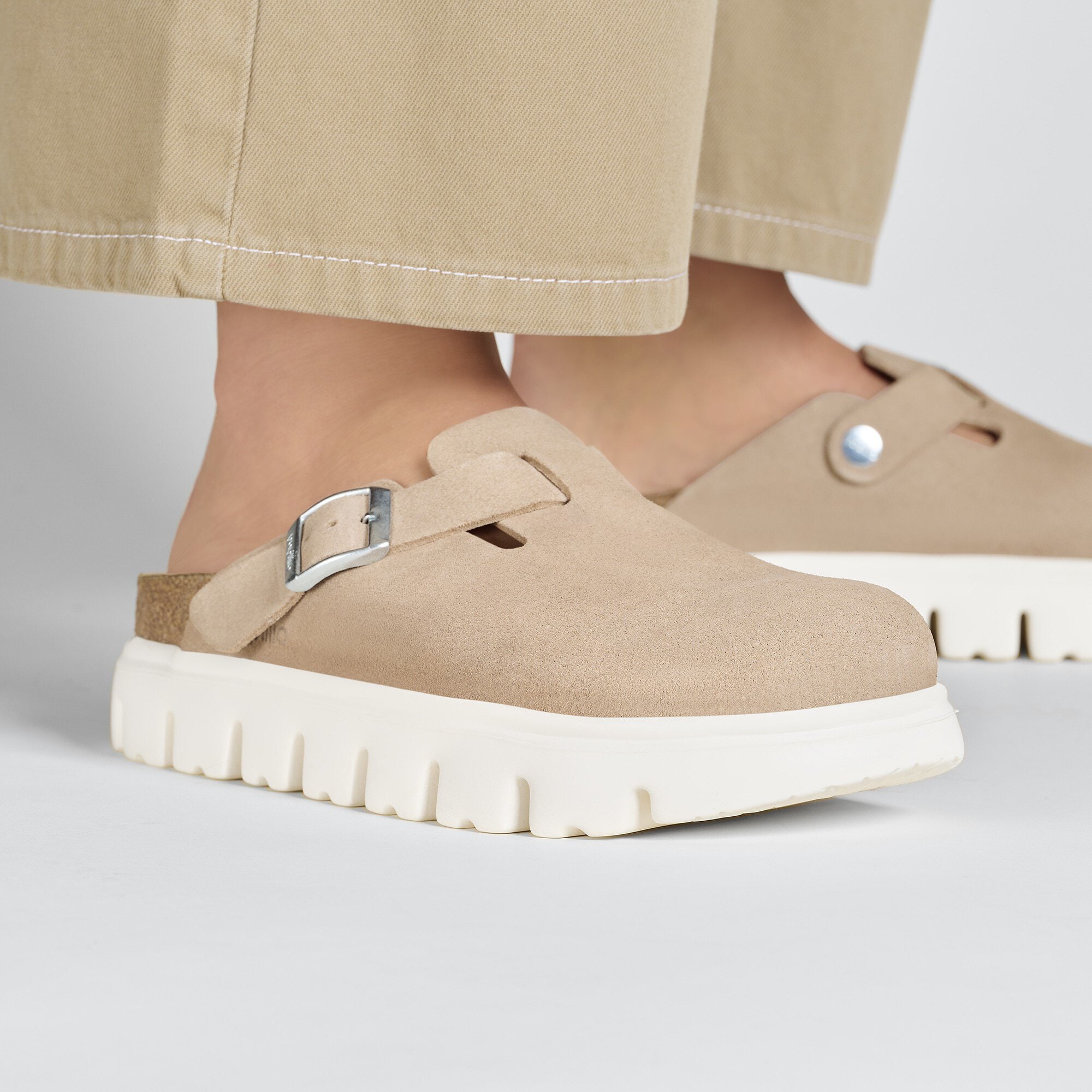 Boston Chunky Suede Leather Warm Sand | BIRKENSTOCK