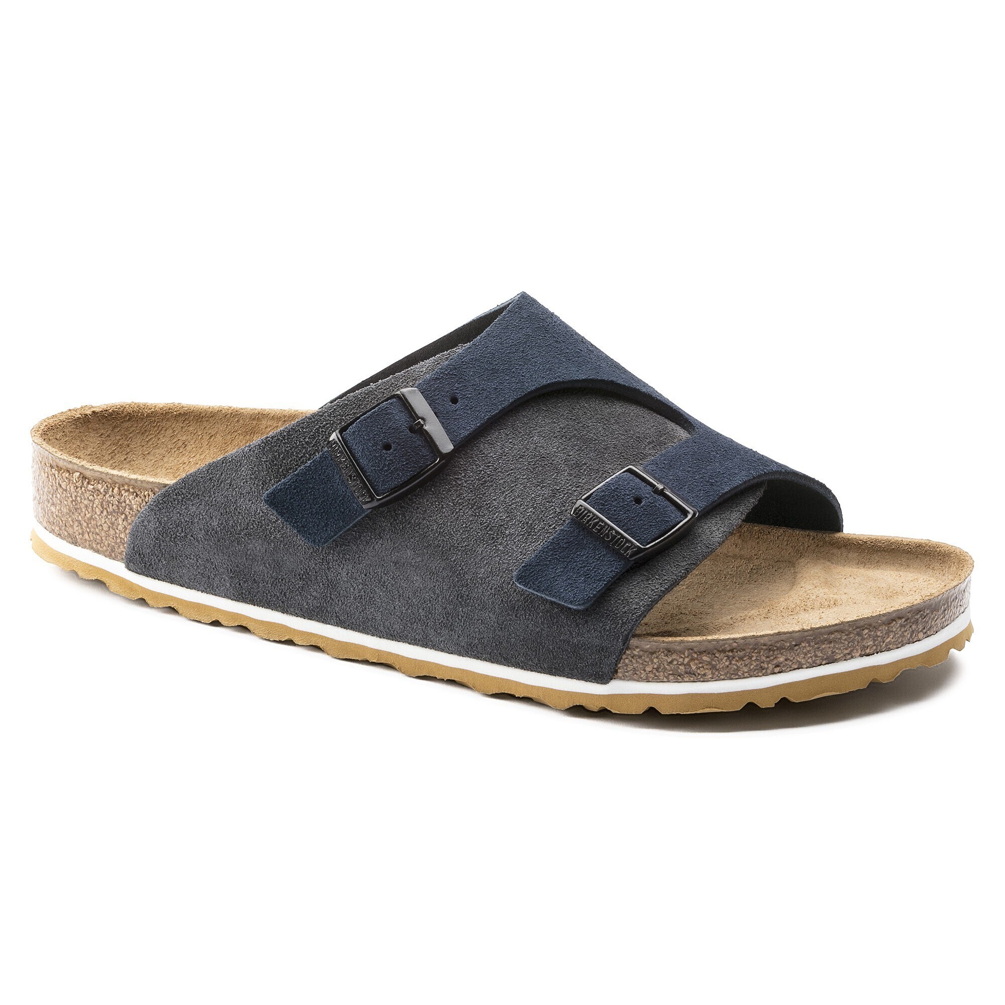 navy suede birkenstocks