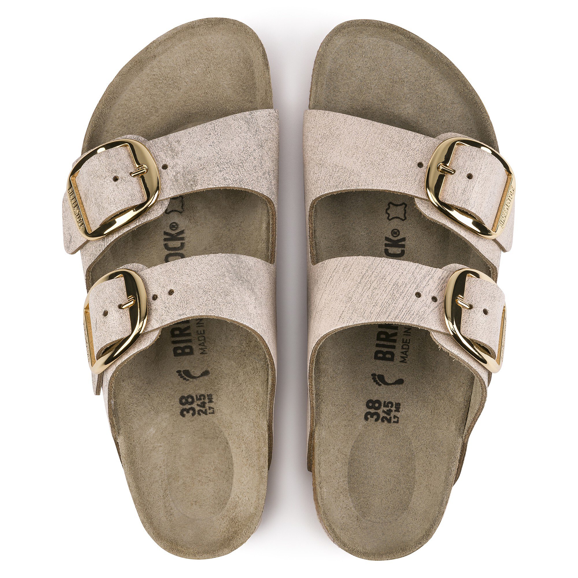 Samle Fængsling ødemark Arizona Big Buckle Leather Washed Metallic Rose Gold | BIRKENSTOCK