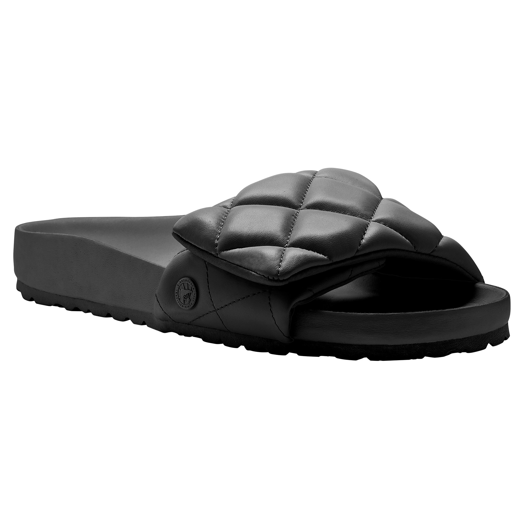 sylt padded leather sandal - black