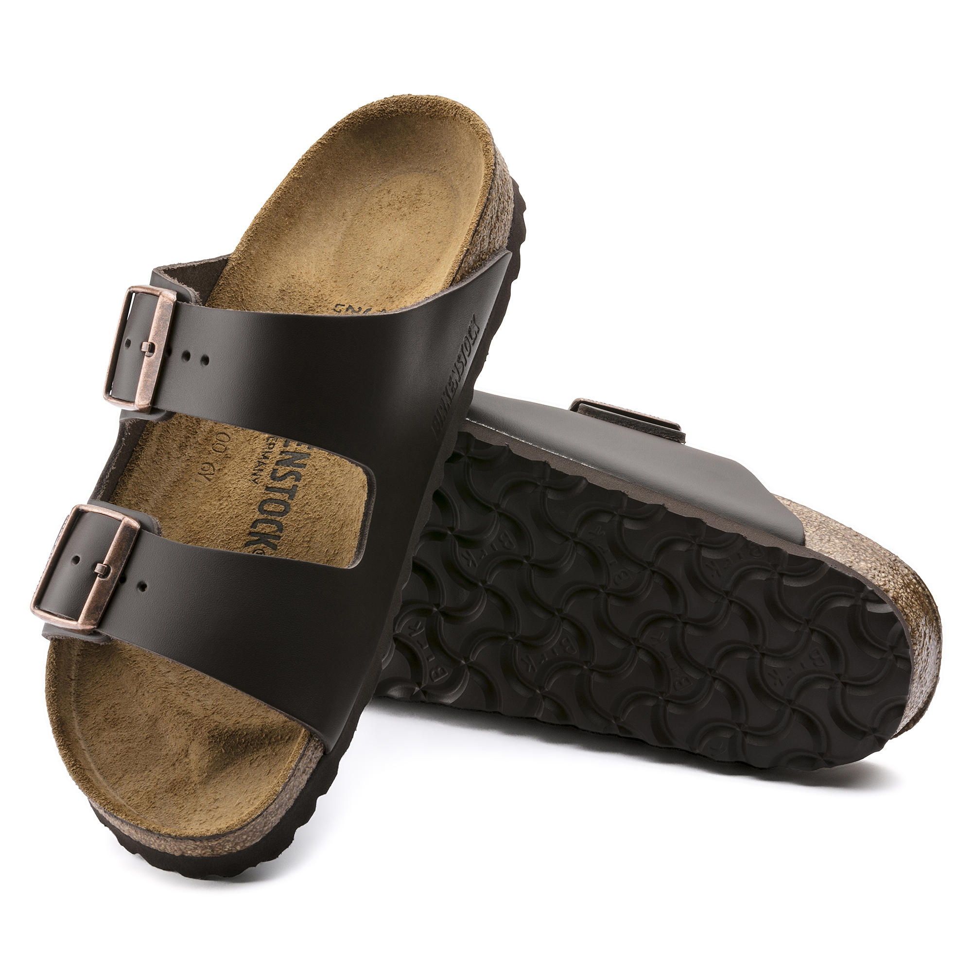 Shoes Birkenstock Arizona Hex Metallic Brown Natural Leather Spotted • shop