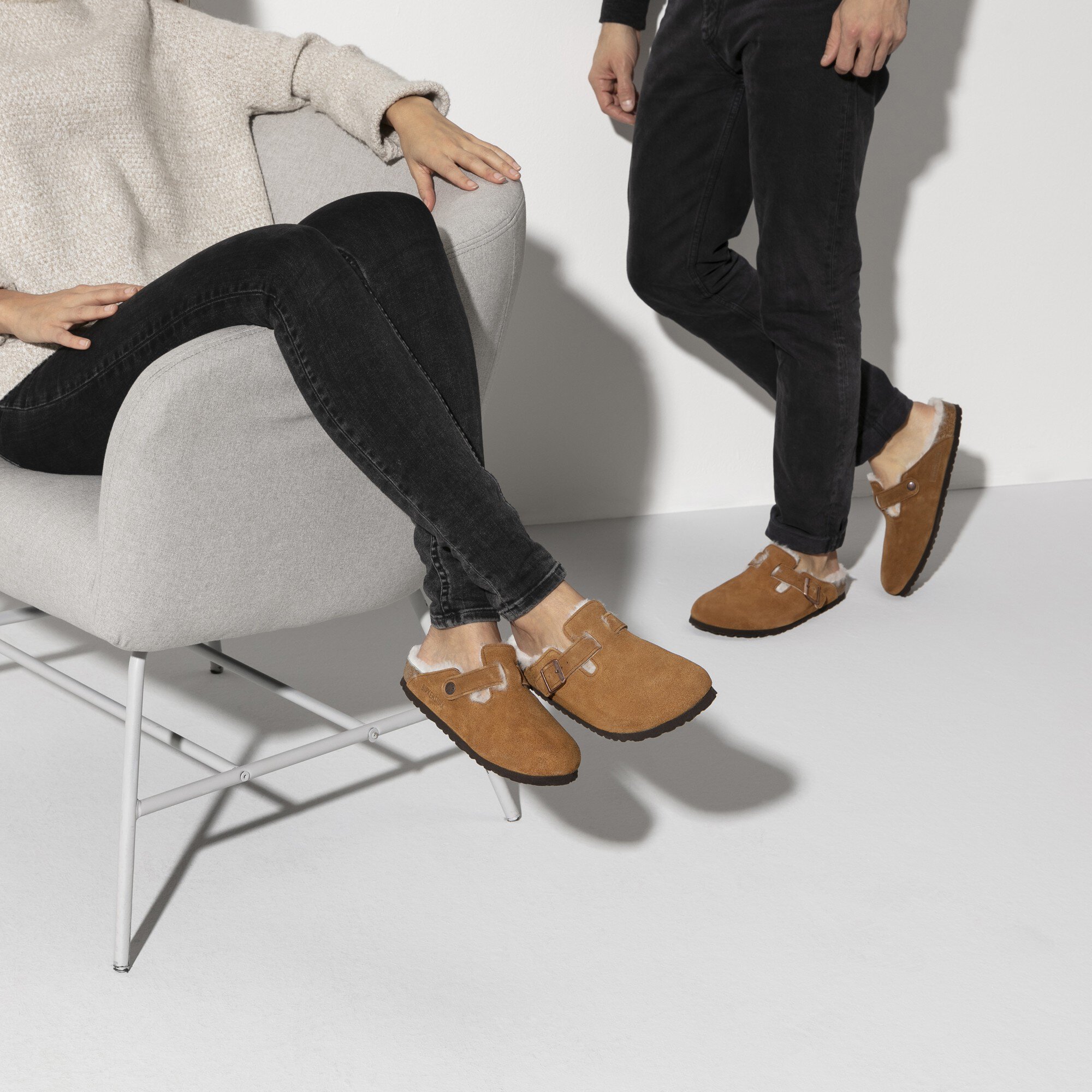 Tegnsætning Skæbne solnedgang Boston Shearling Suede Leather Mink | BIRKENSTOCK